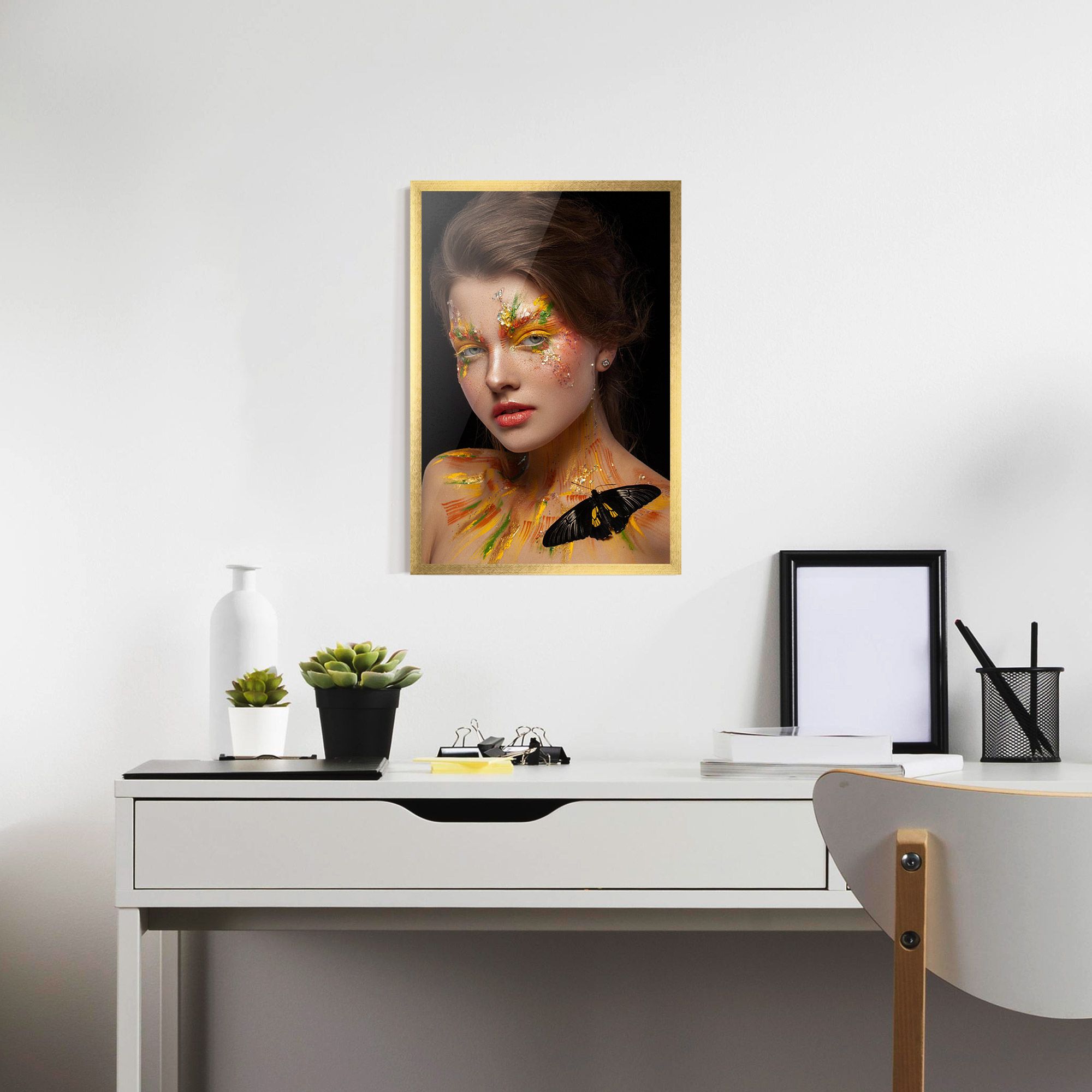 Yellow Butterfly Makeup mockup 7