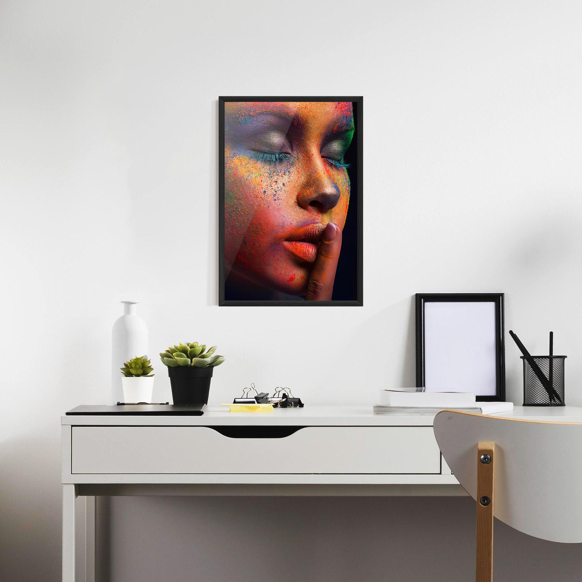 Gerahmte Poster Makeup Splash Color mockup 7