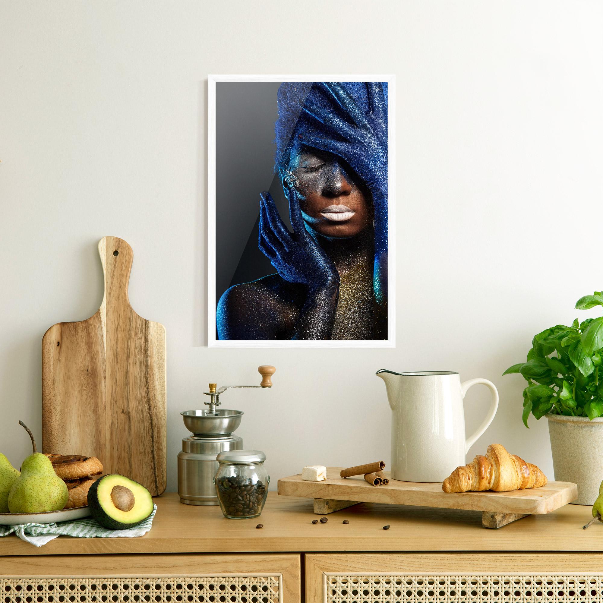 Gerahmte Poster Blue Hair Hands mockup 8