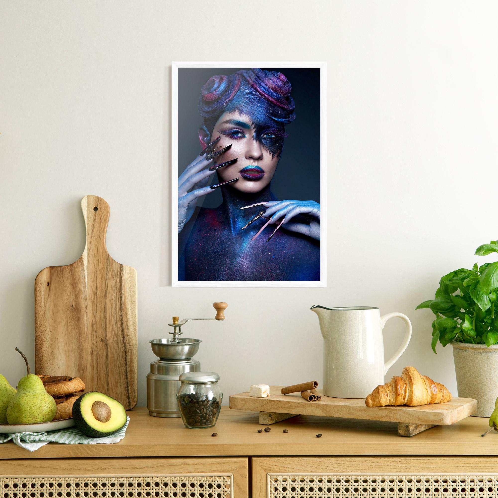 Gerahmte Poster Galaxy Hair Girl mockup 8