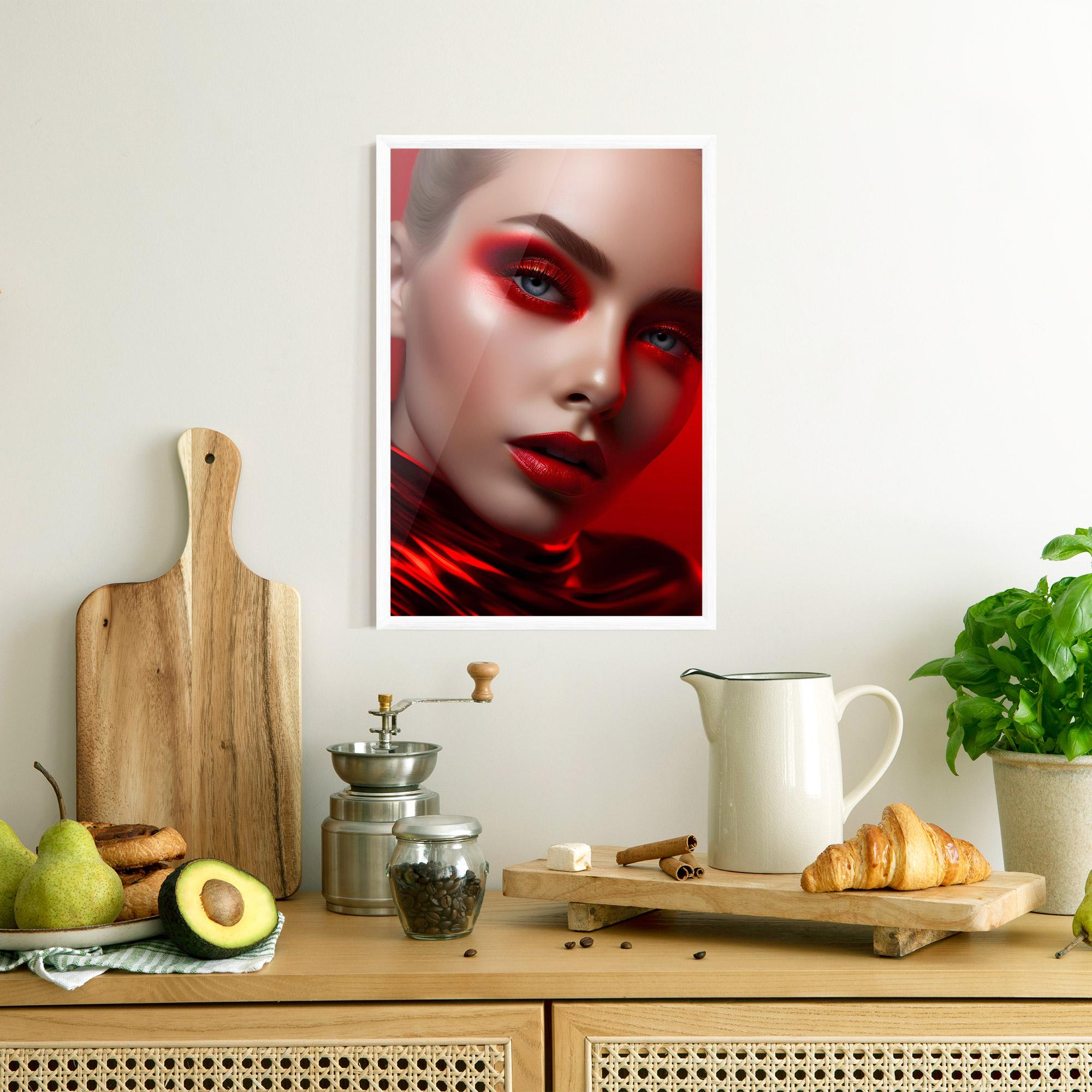 Gerahmte Poster Red Makeup Art mockup 8