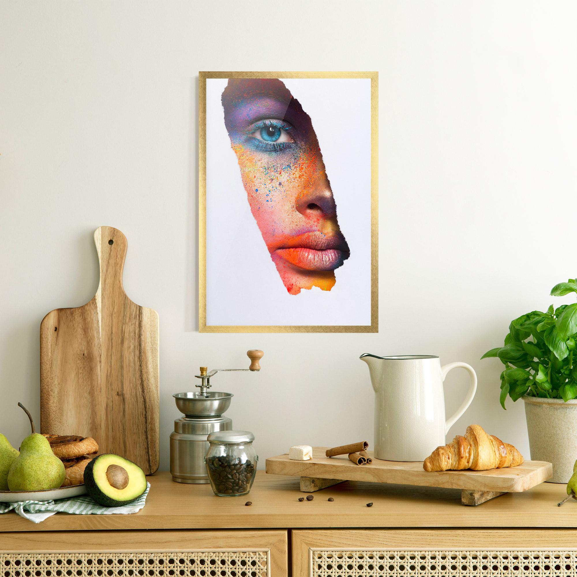 Gerahmte Poster Blue Eyelashes Makeup mockup 8