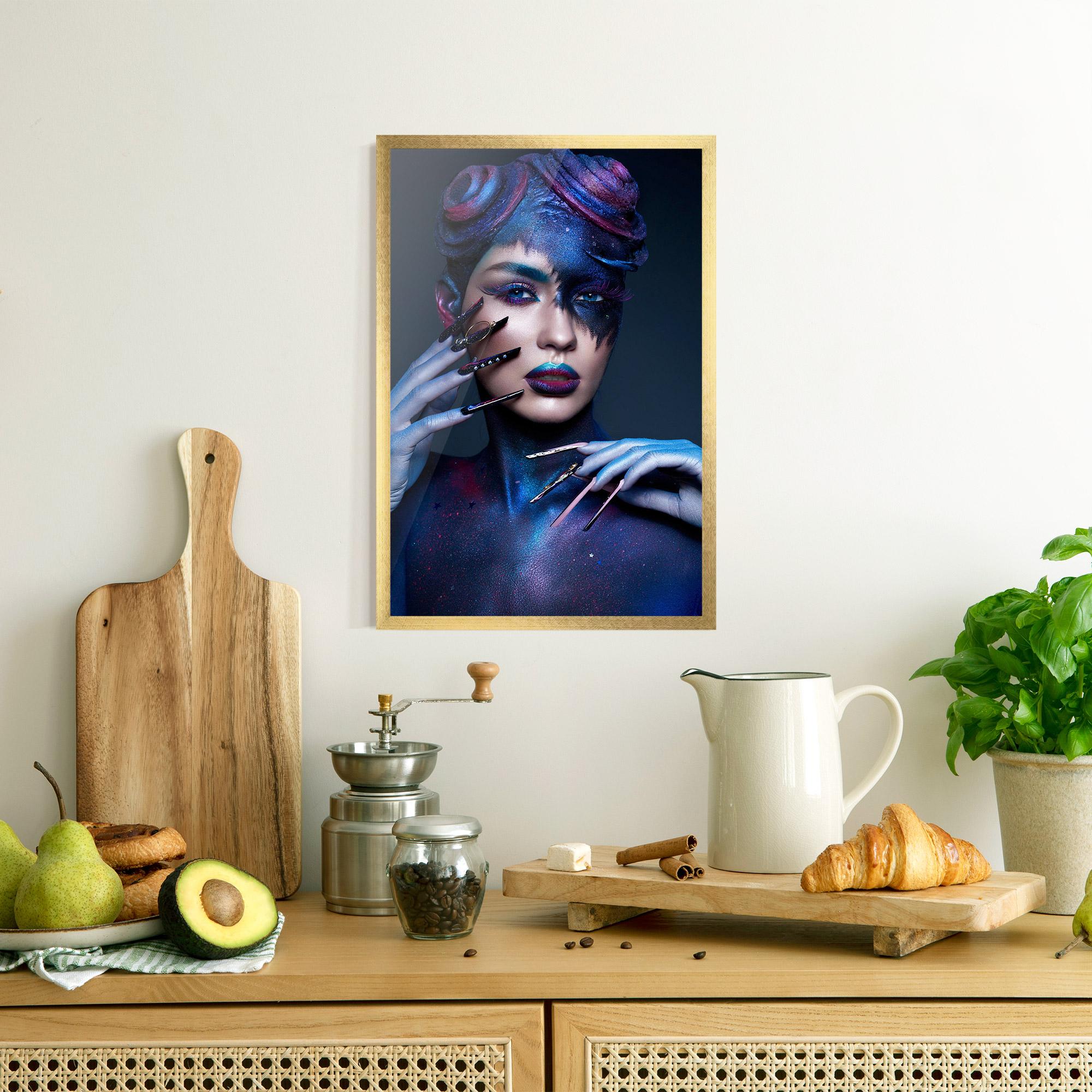Gerahmte Poster Galaxy Hair Girl mockup 8