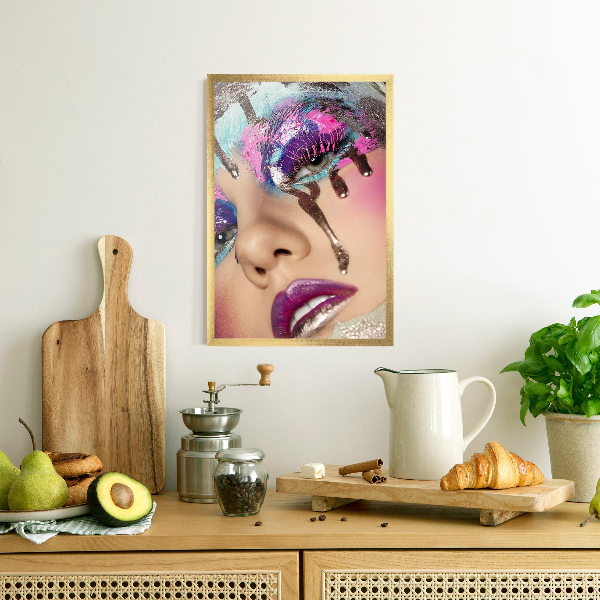 Gerahmte Poster Pretty Pink Eyelashes mockup 8