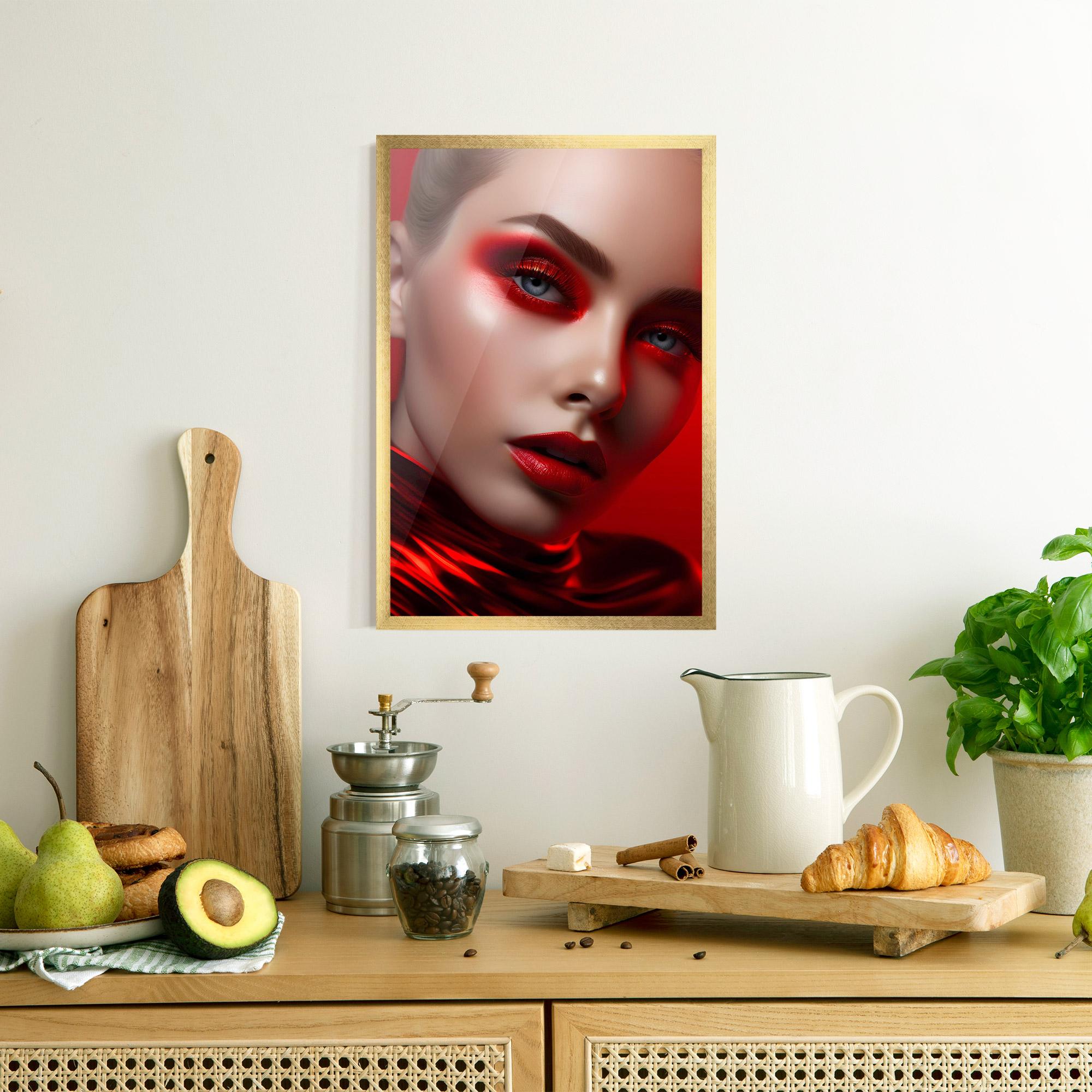 Gerahmte Poster Red Makeup Art mockup 8