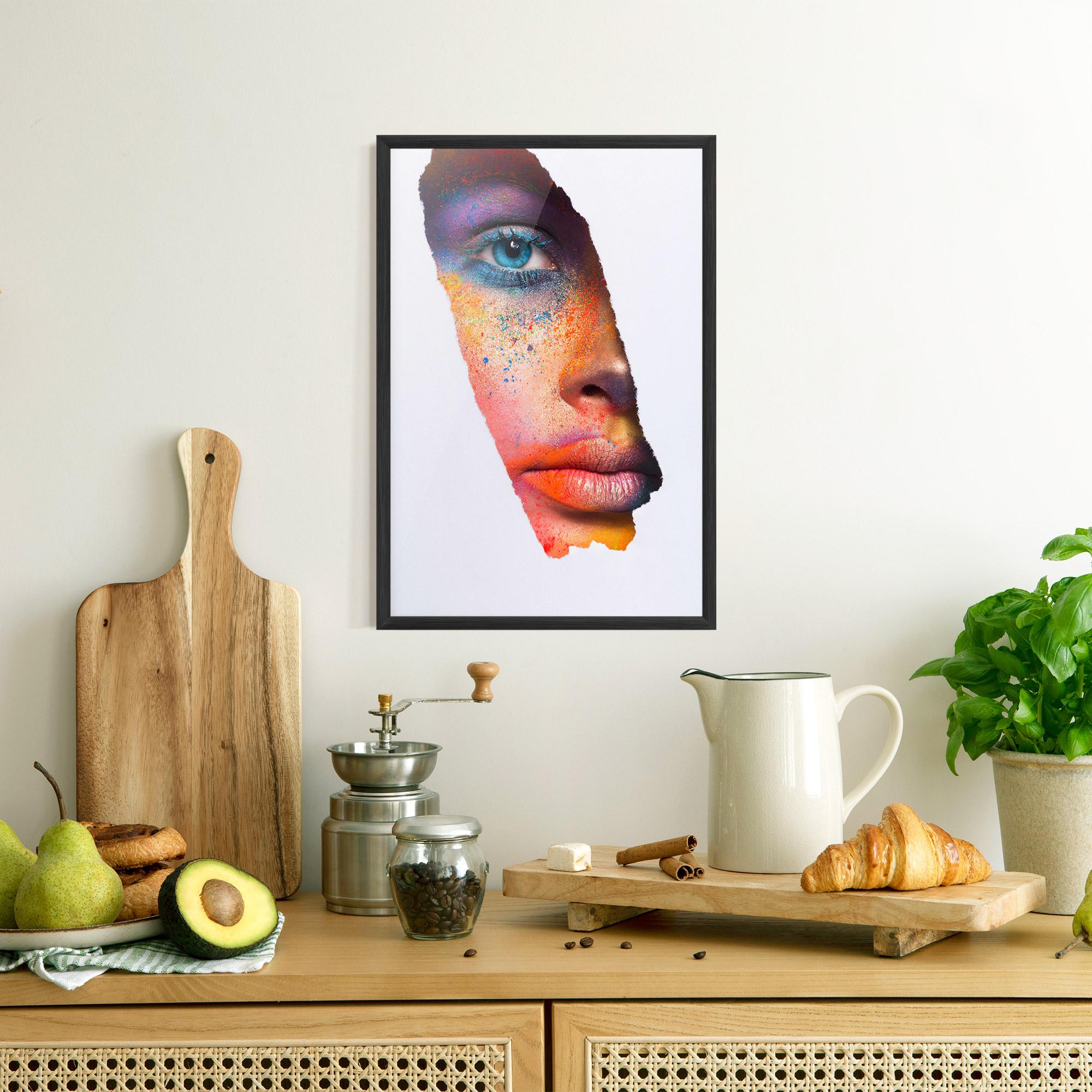 Gerahmte Poster Blue Eyelashes Makeup mockup 8