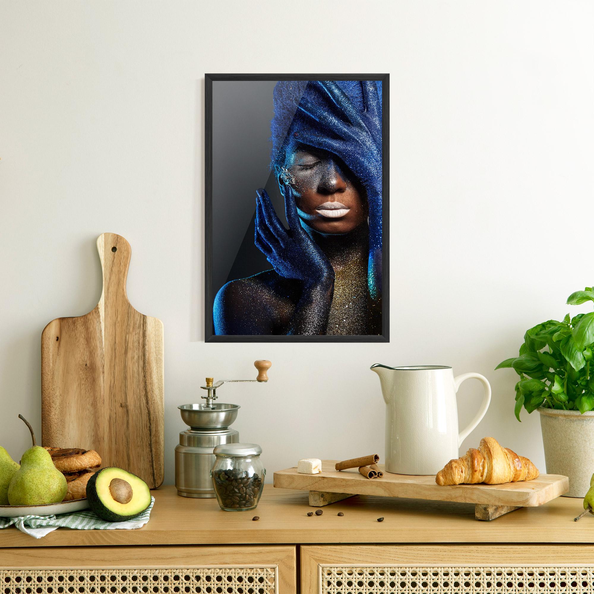 Gerahmte Poster Blue Hair Hands mockup 8