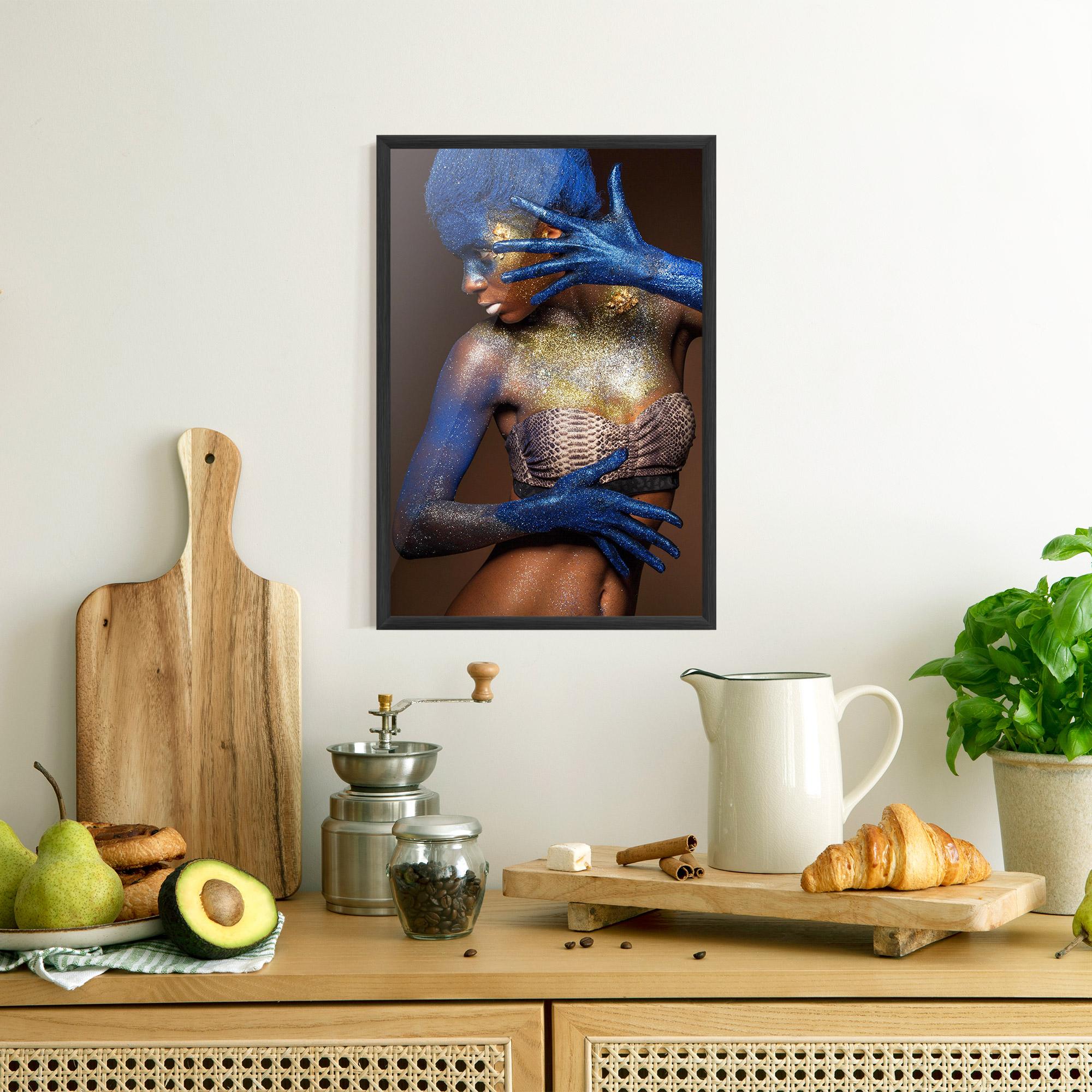 Gerahmte Poster Blue Hair Make Up mockup 8