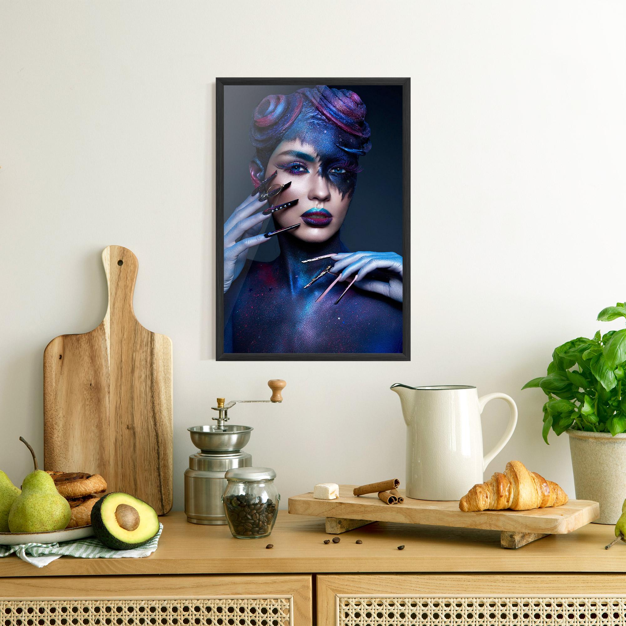 Gerahmte Poster Galaxy Hair Girl mockup 8