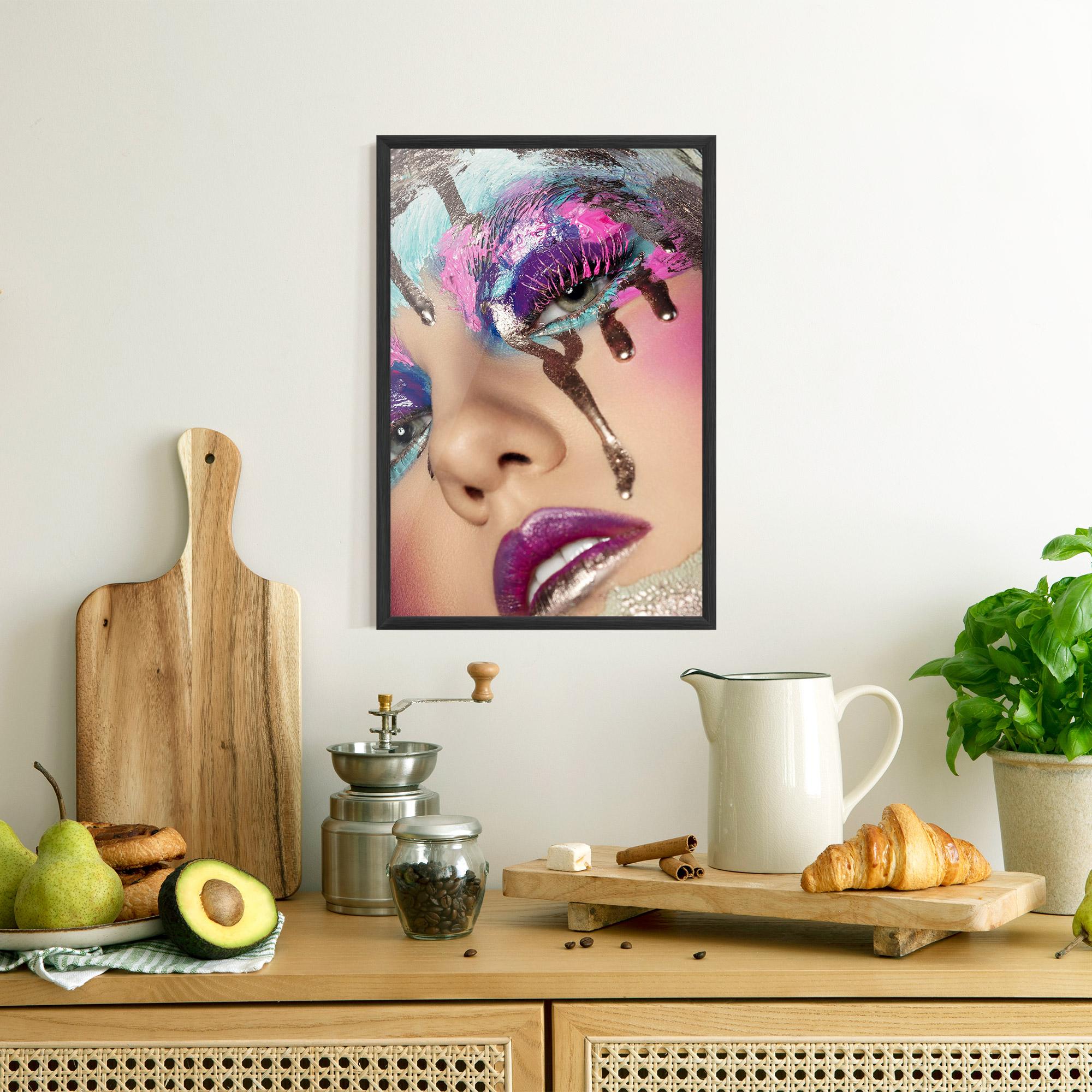 Gerahmte Poster Pretty Pink Eyelashes mockup 8