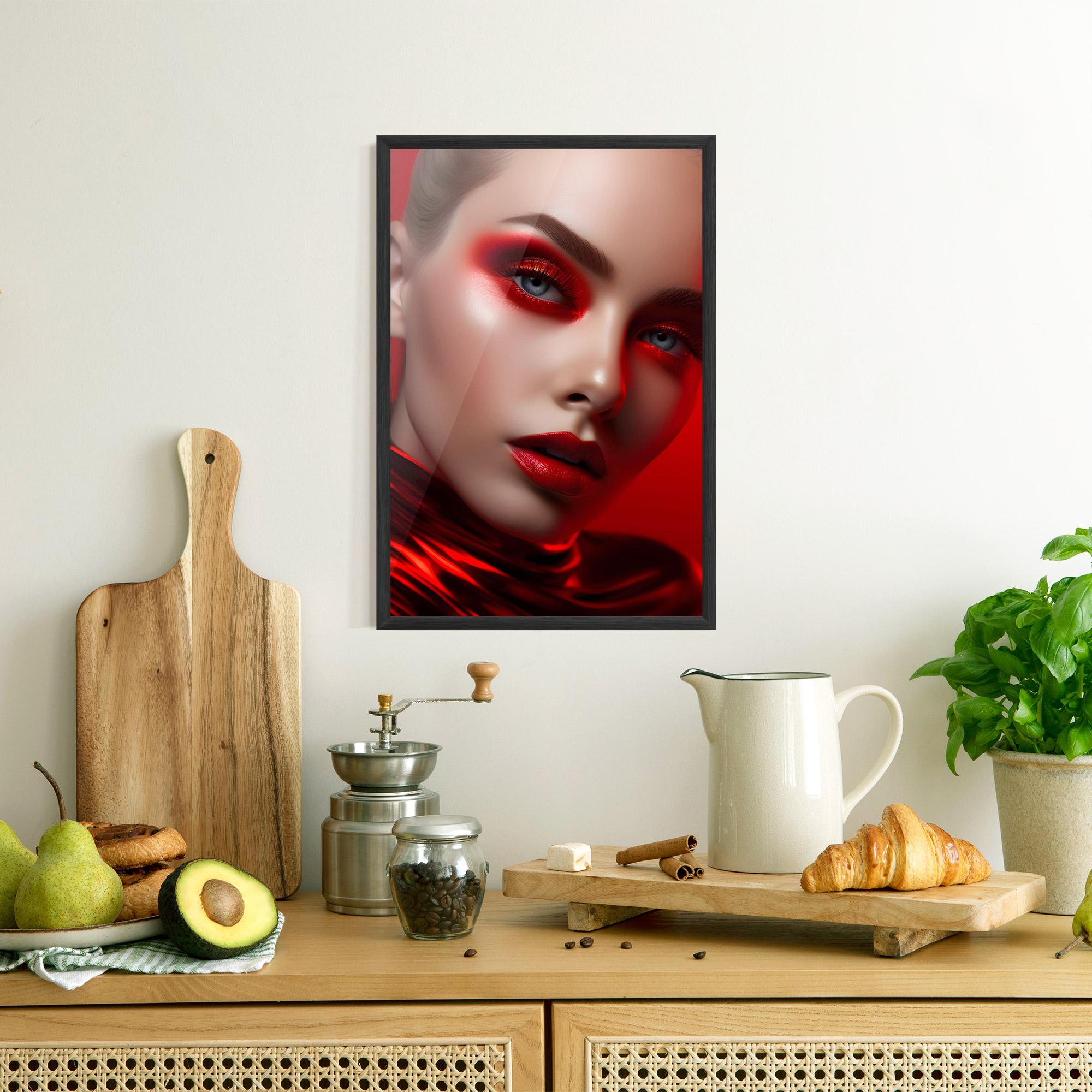 Gerahmte Poster Red Makeup Art mockup 8