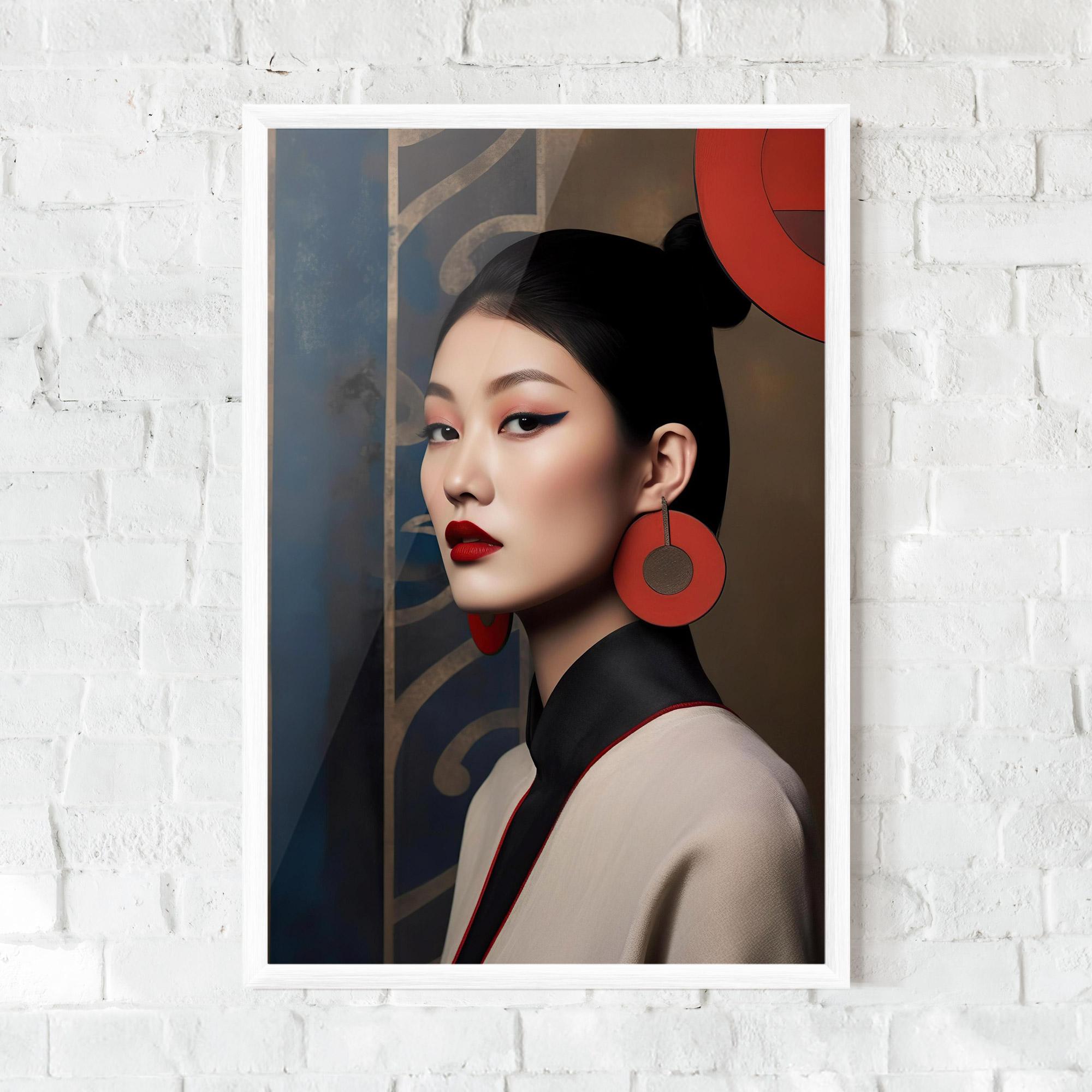Gerahmte Poster Asian Big Earrings mockup 0