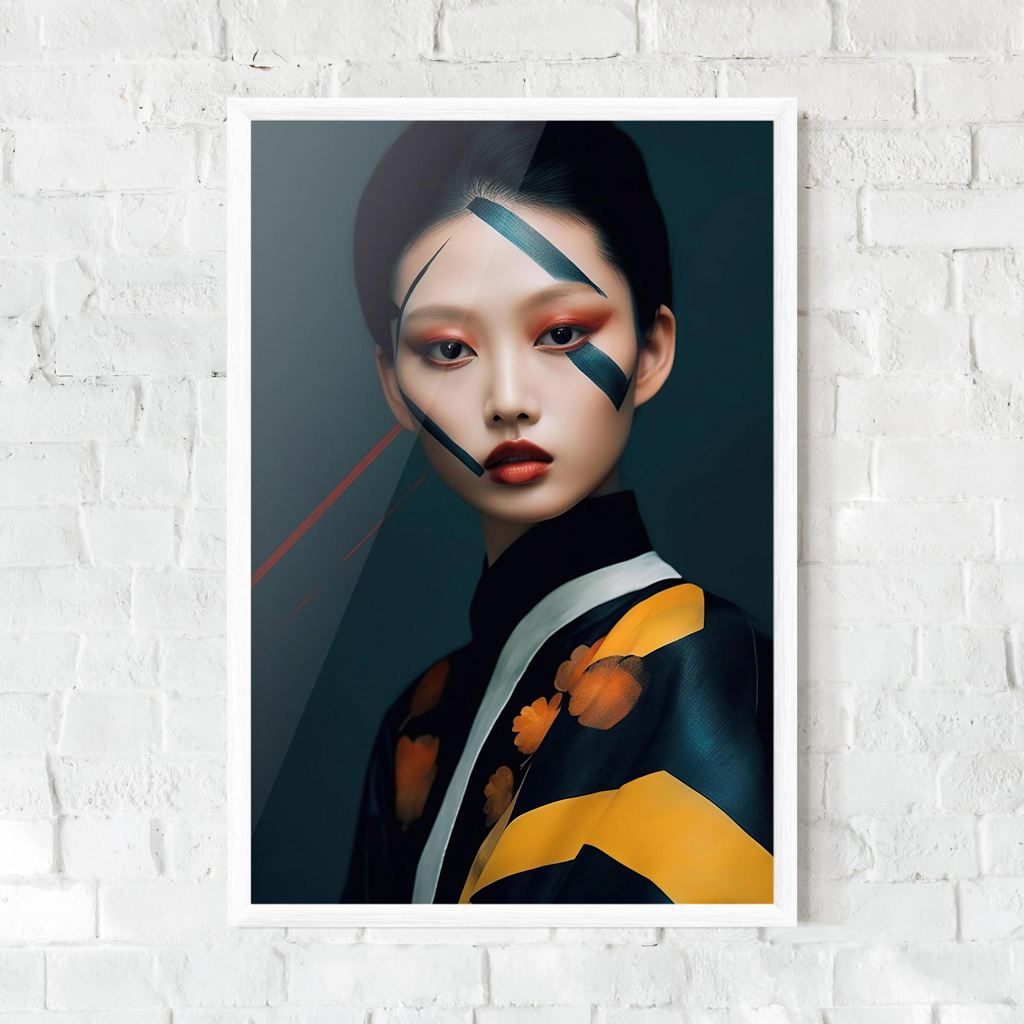 Gerahmte Poster Asian Painted Woman mockup 0