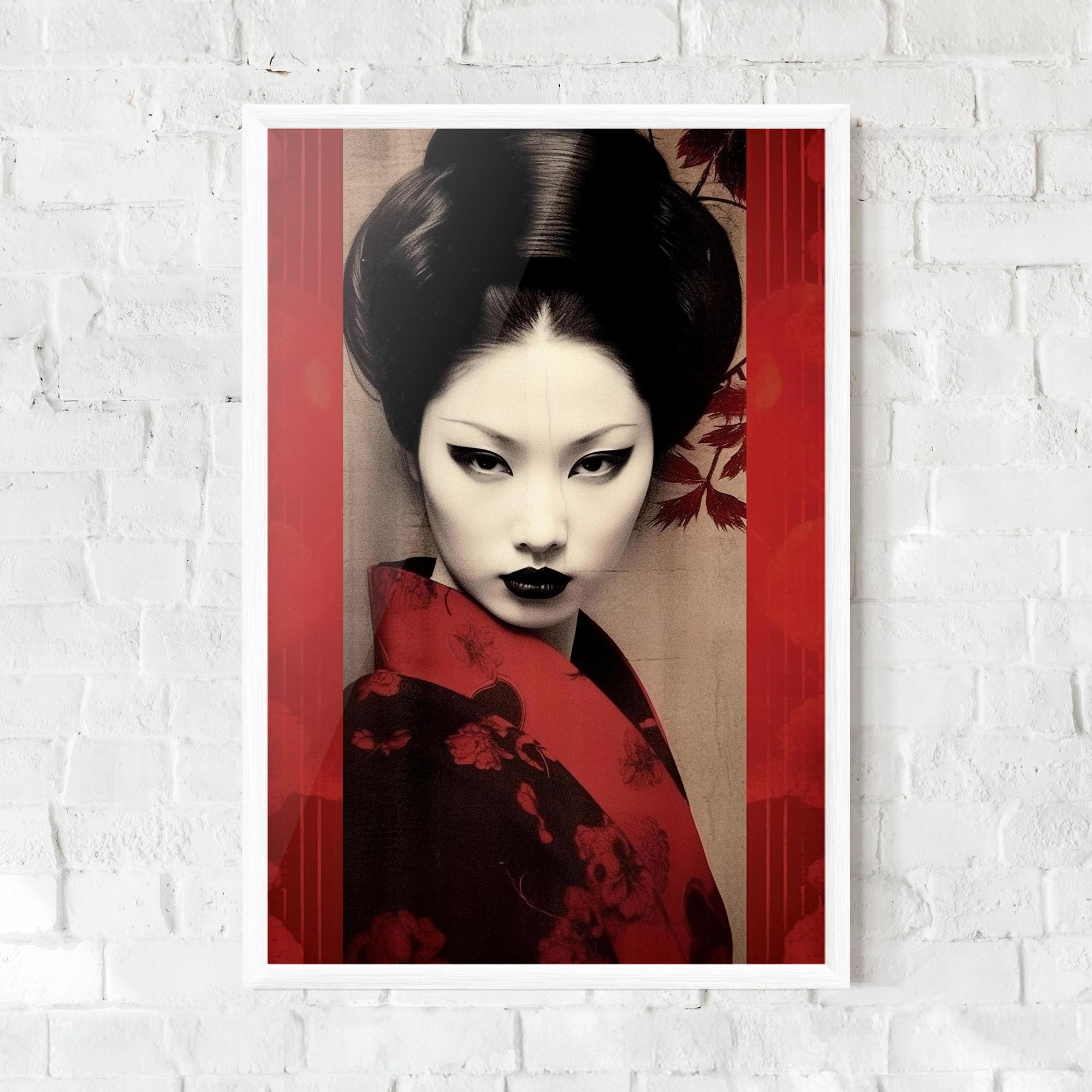 Gerahmte Poster Black Asiatic Makeup mockup 0