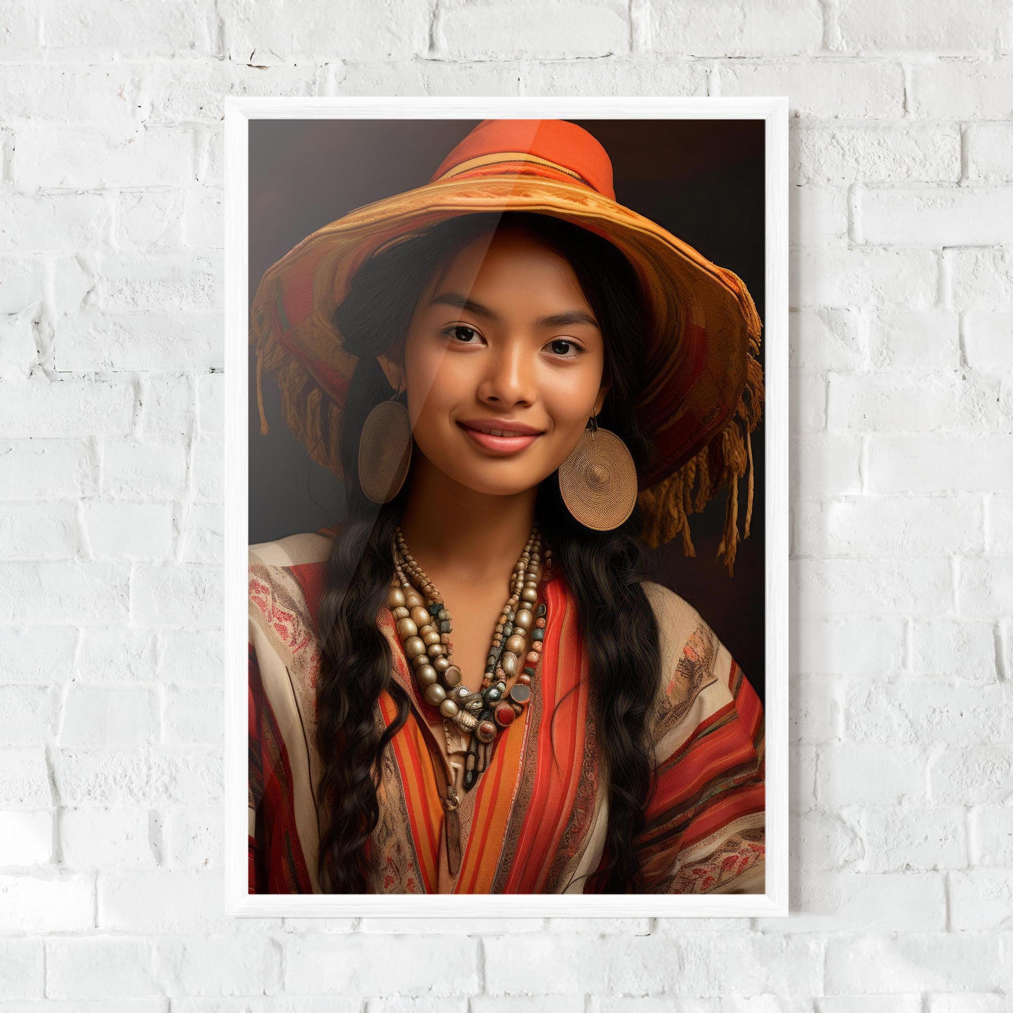 Gerahmte Poster Colorful Earrings And Hat mockup 0