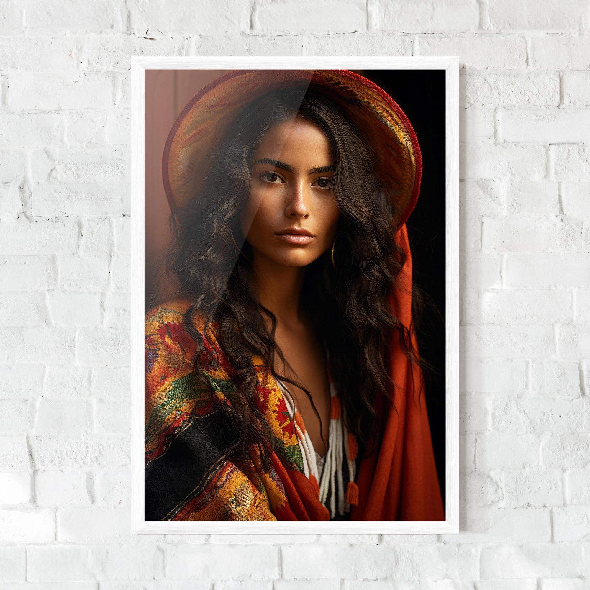 Gerahmte Poster Colorful Hat And Scarf mockup 0