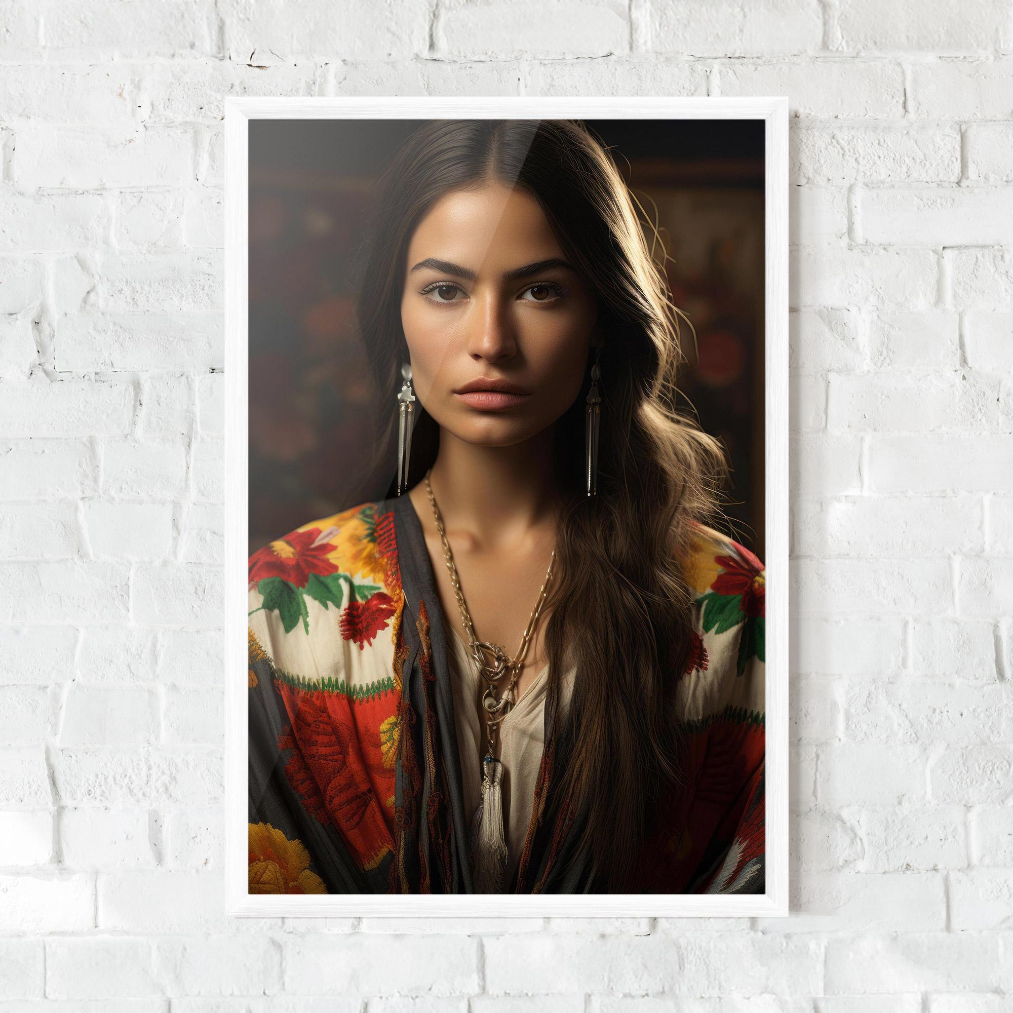 Gerahmte Poster Colorful Shawl mockup 0