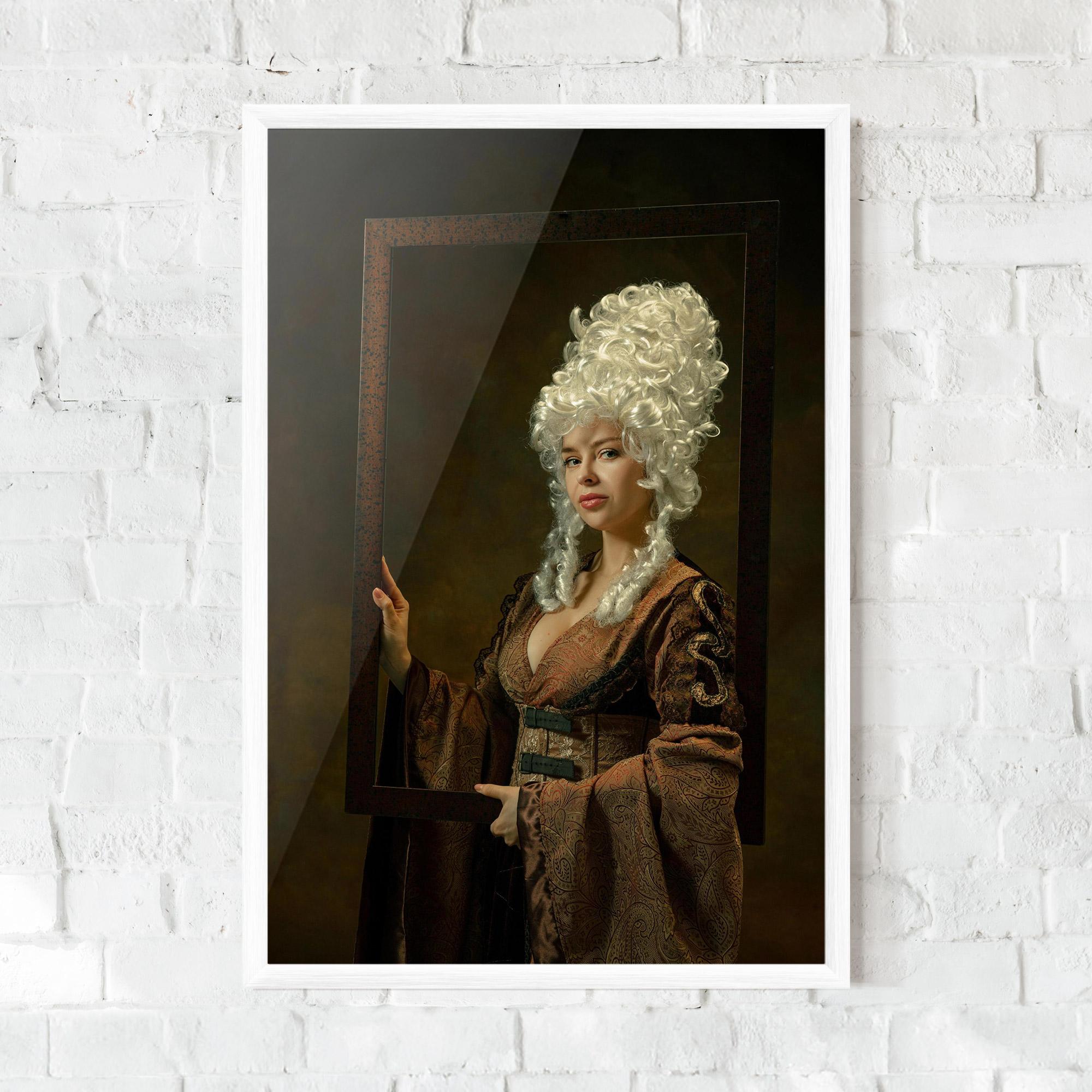 Gerahmte Poster Medieval Young Woman mockup 0