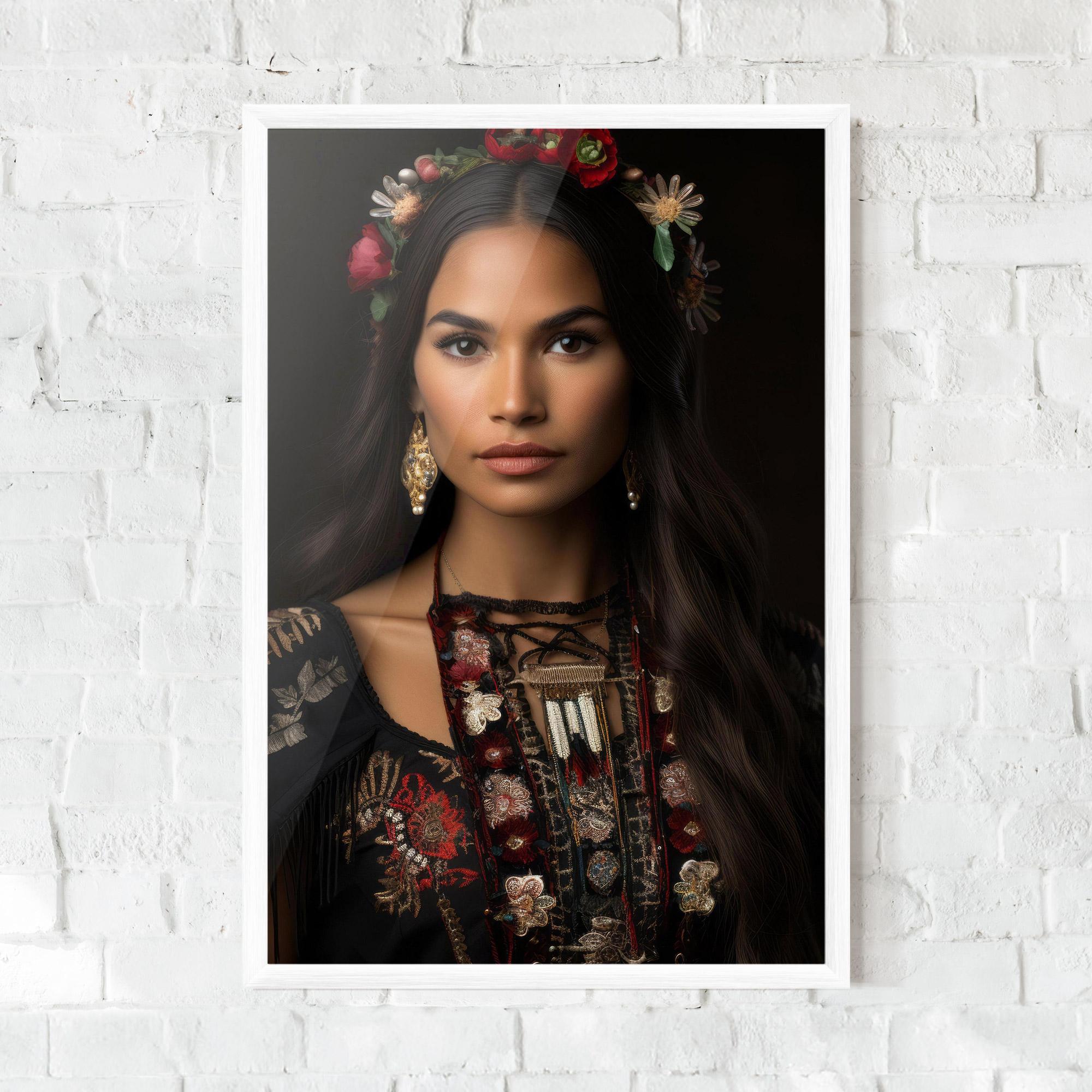 Gerahmte Poster Native American Long Hair mockup 0