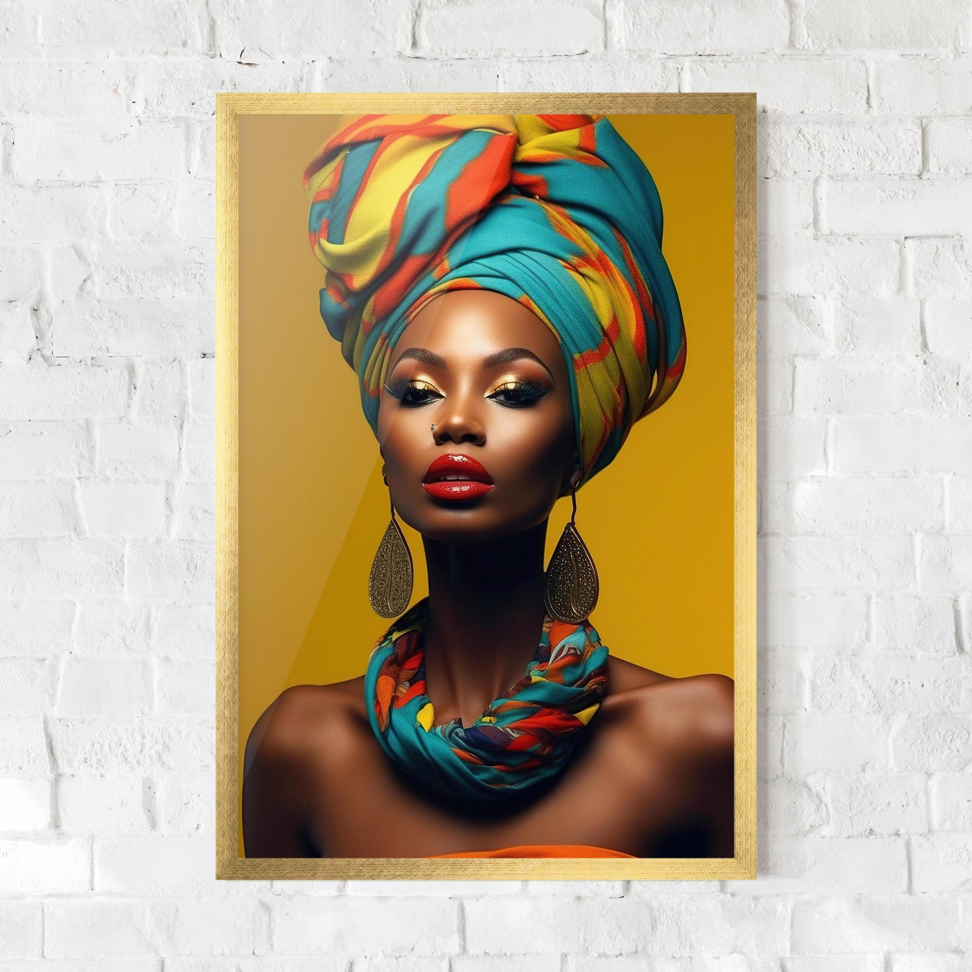 Gerahmte Poster African Yellow Portrait mockup 0