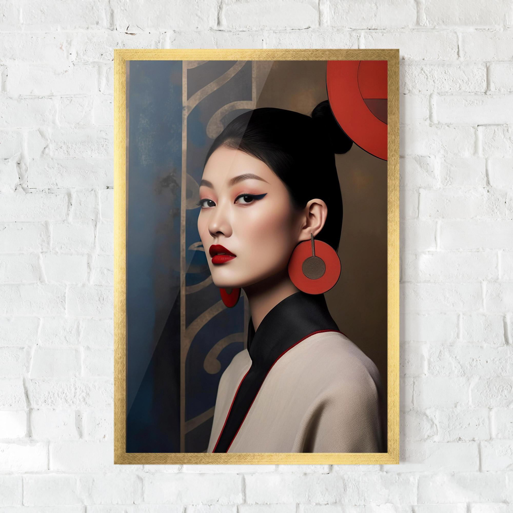 Gerahmte Poster Asian Big Earrings mockup 0
