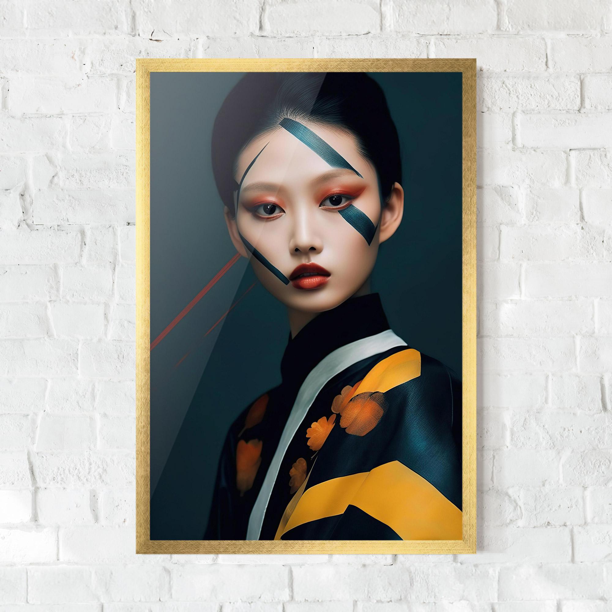 Gerahmte Poster Asian Painted Woman mockup 0