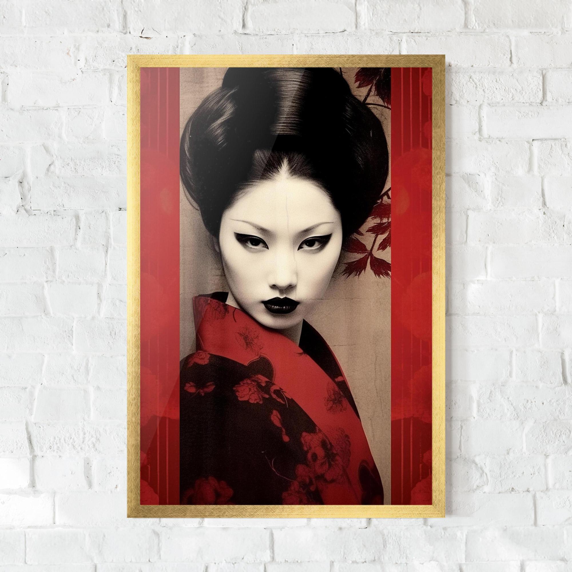 Gerahmte Poster Black Asiatic Makeup mockup 0