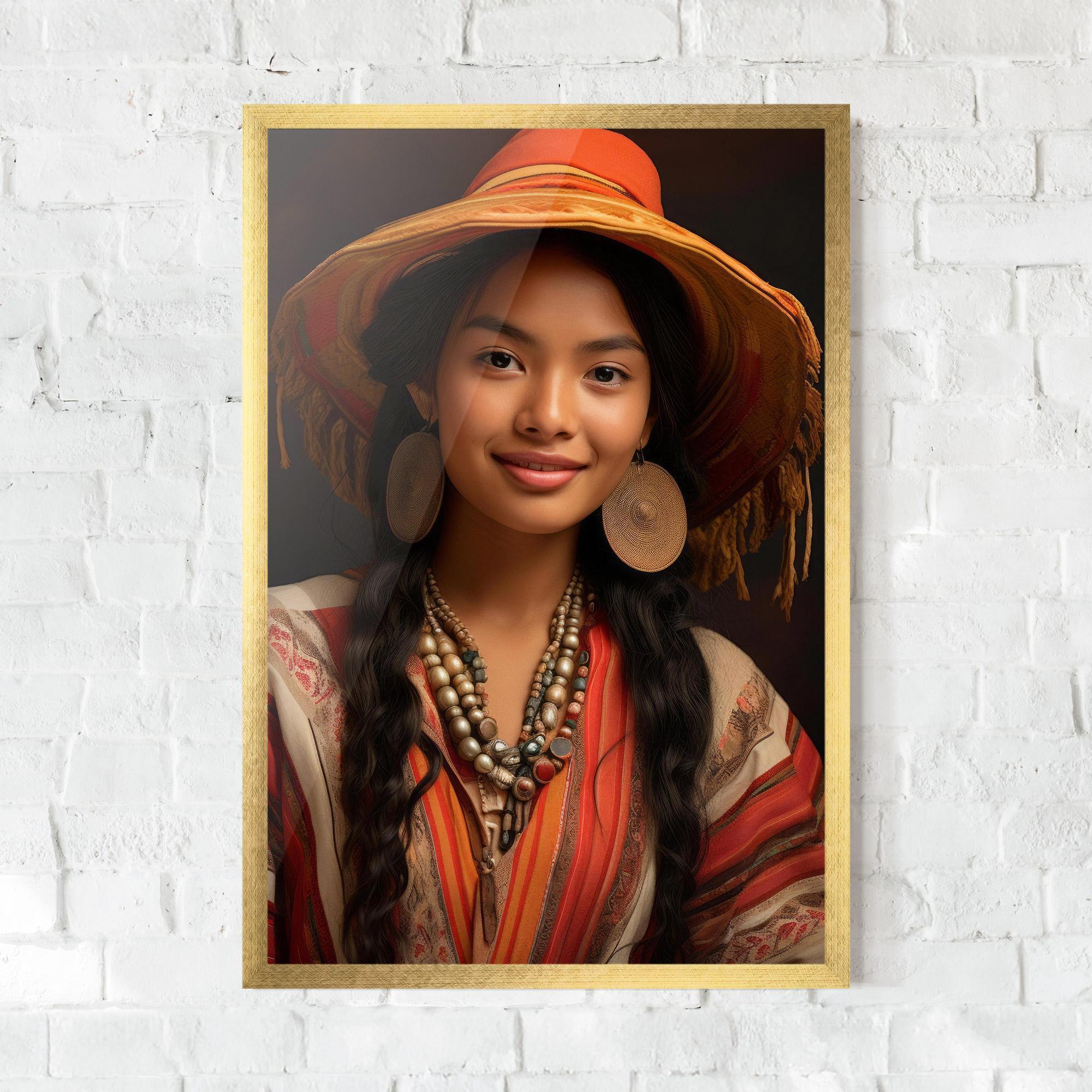 Gerahmte Poster Colorful Earrings And Hat mockup 0