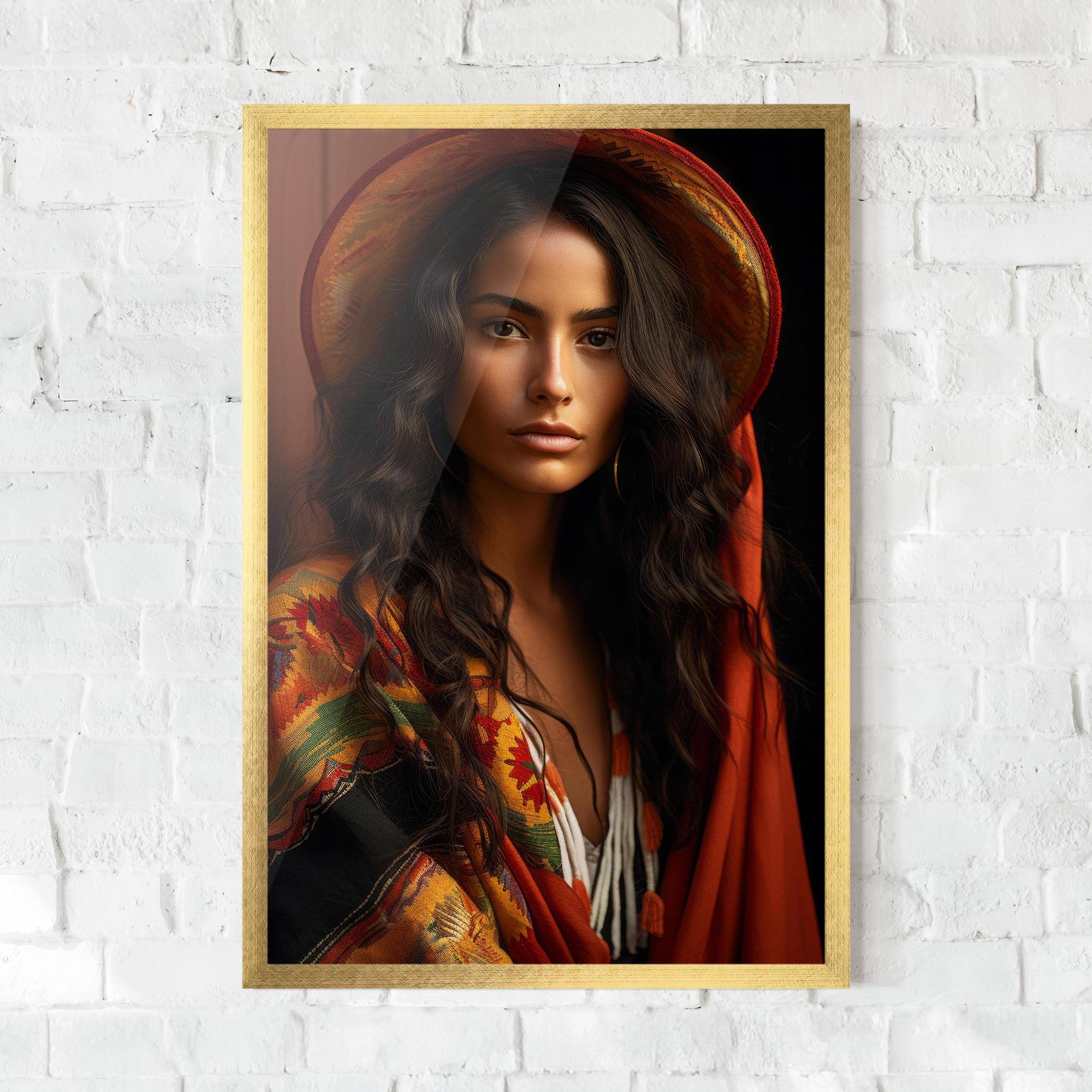 Gerahmte Poster Colorful Hat And Scarf mockup 0