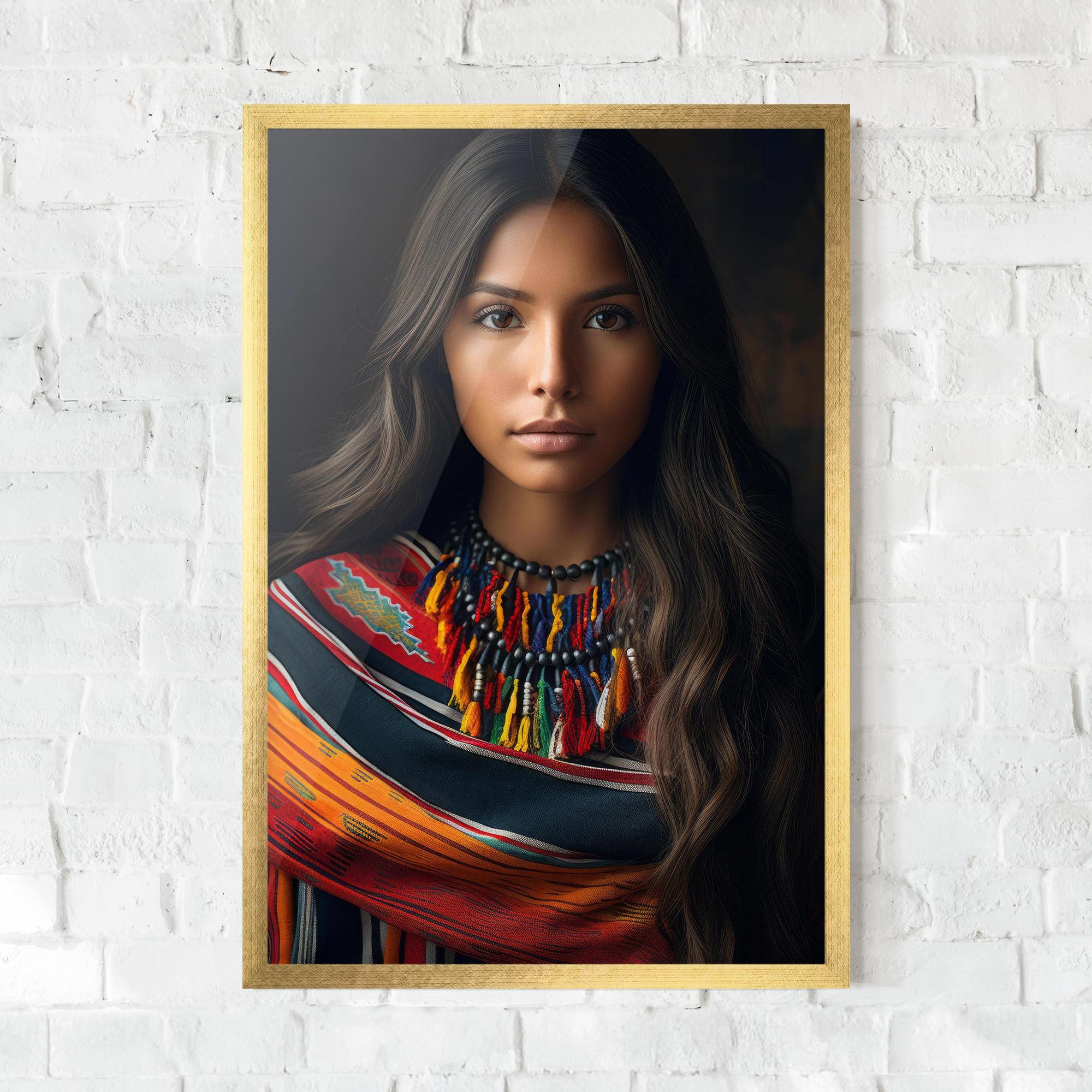 Gerahmte Poster Colorful Scarf mockup 0