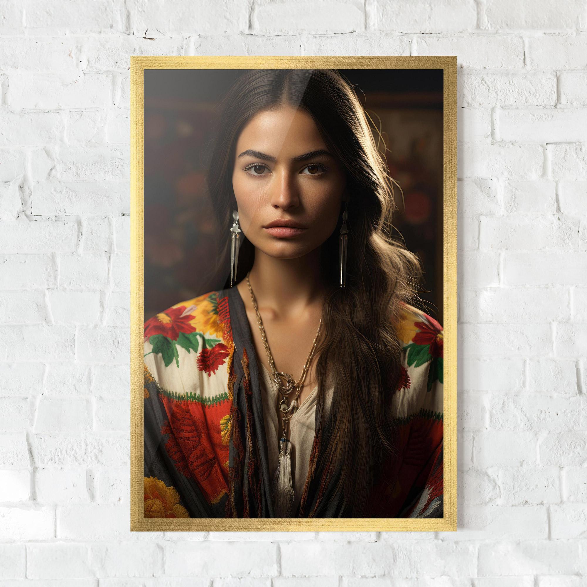 Gerahmte Poster Colorful Shawl mockup 0