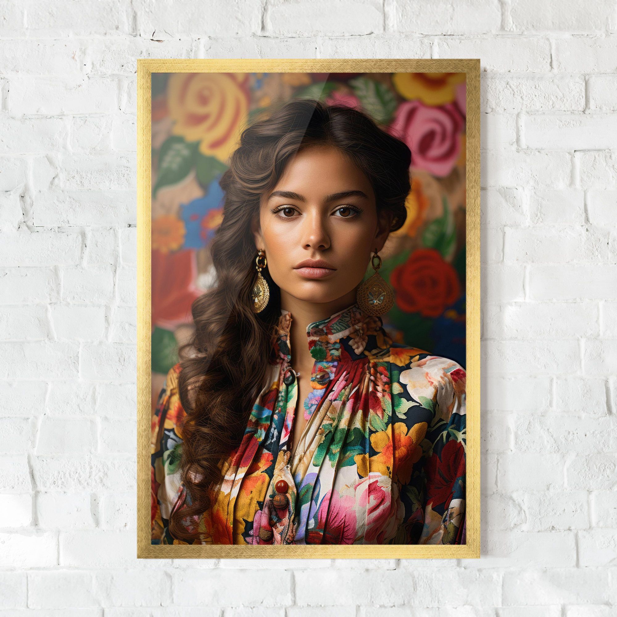 Floral Dress Long Hair mockup 0