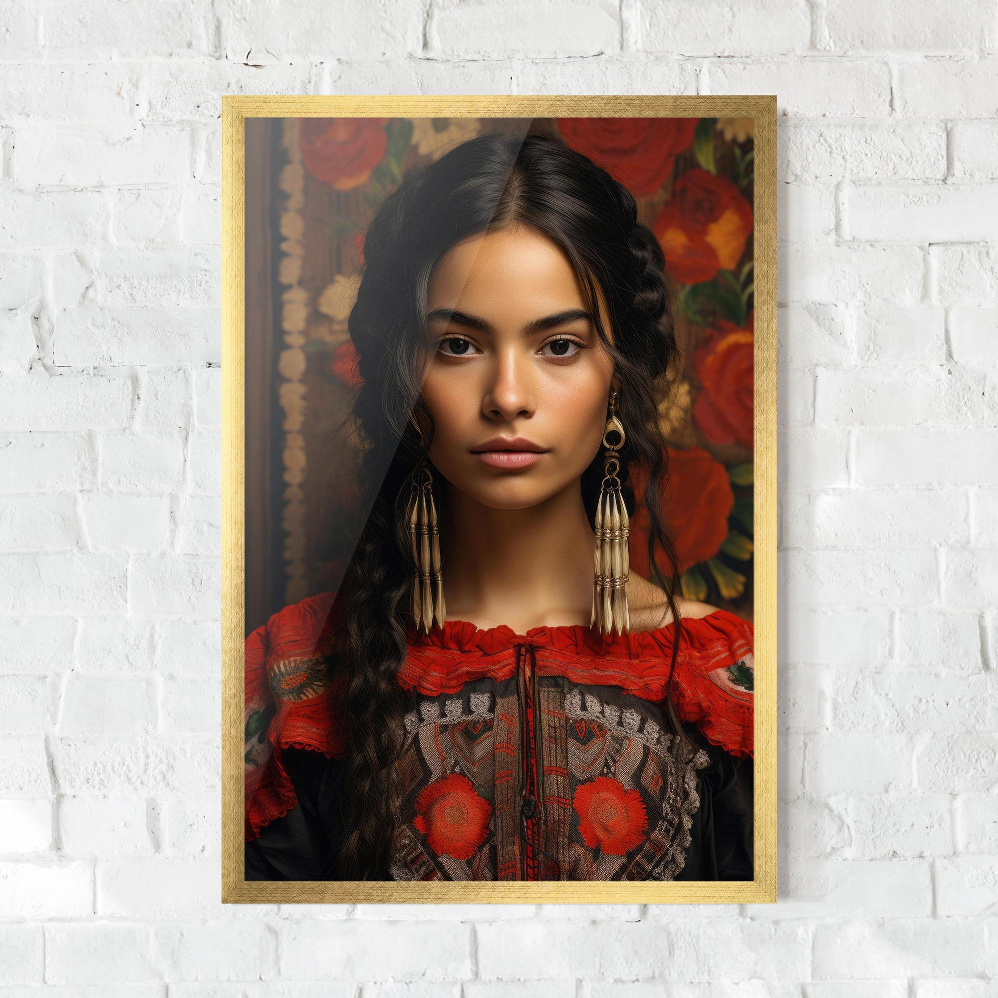 Gerahmte Poster Mexican Traditional Dress mockup 0