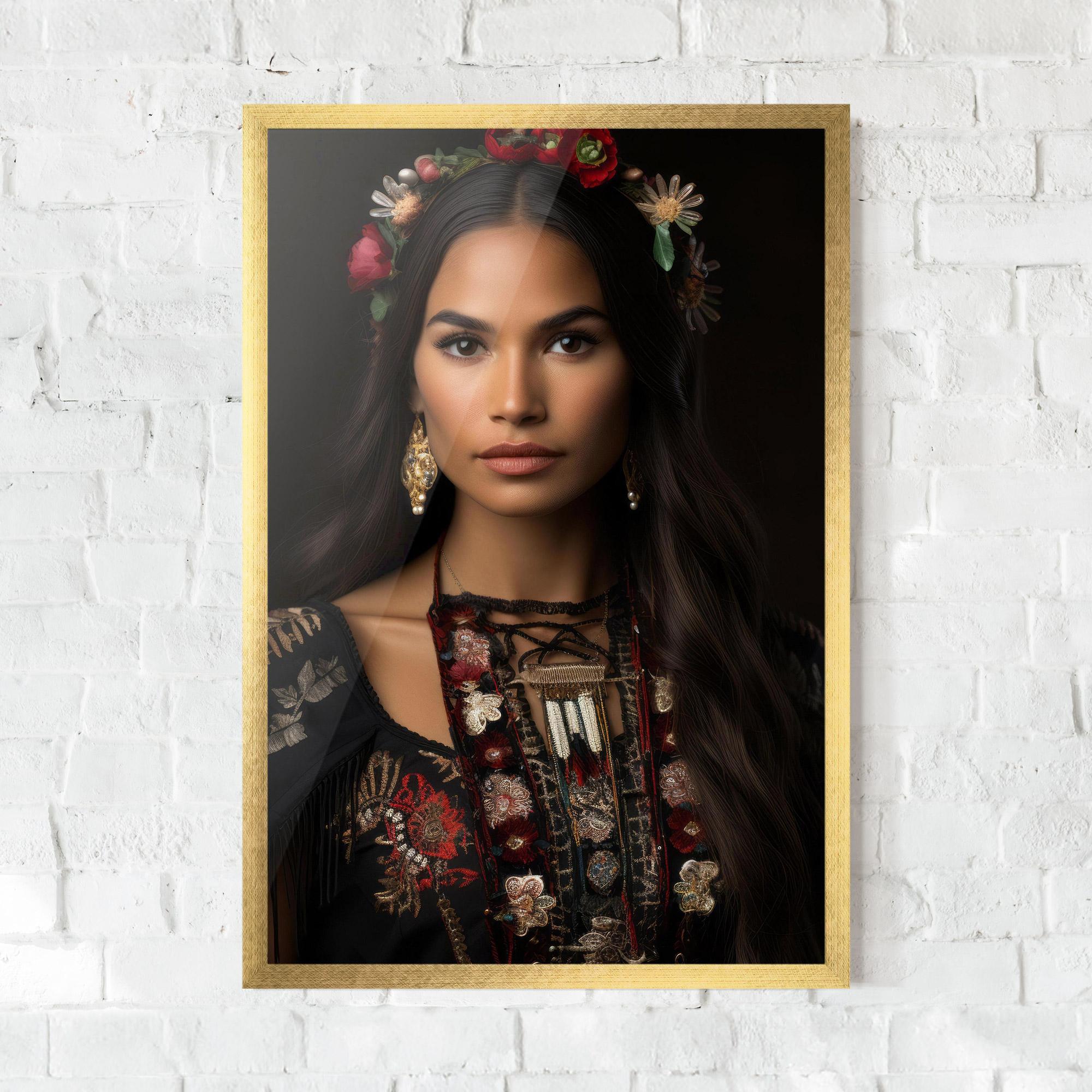 Gerahmte Poster Native American Long Hair mockup 0