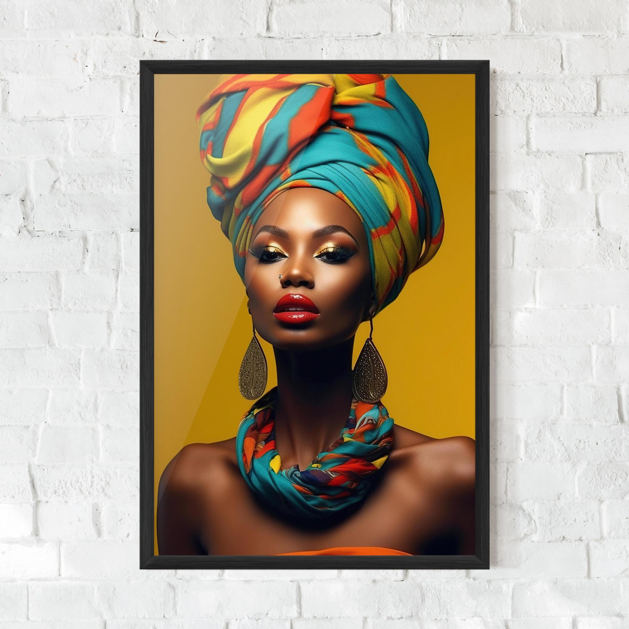 Gerahmte Poster African Yellow Portrait mockup 0