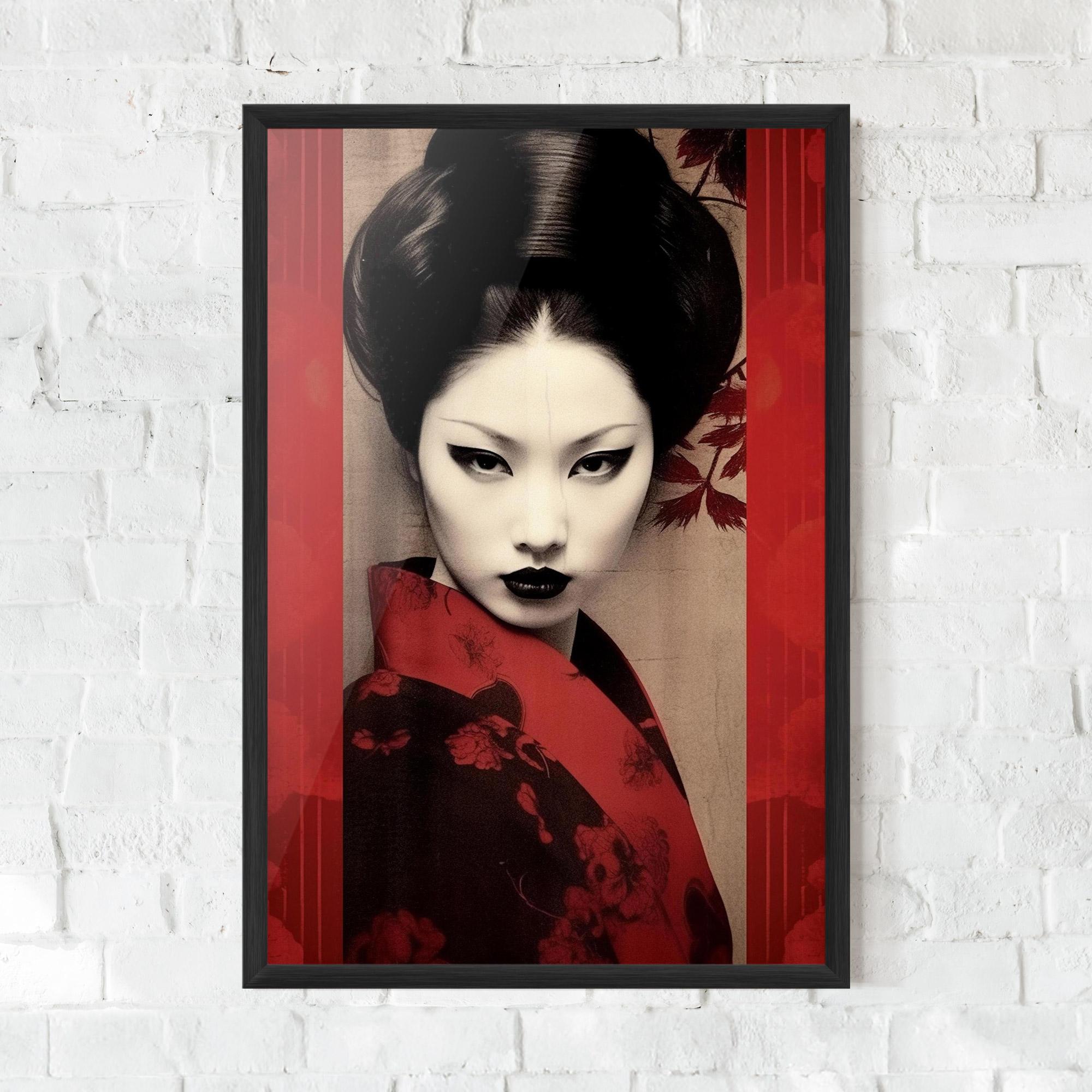 Gerahmte Poster Black Asiatic Makeup mockup 0