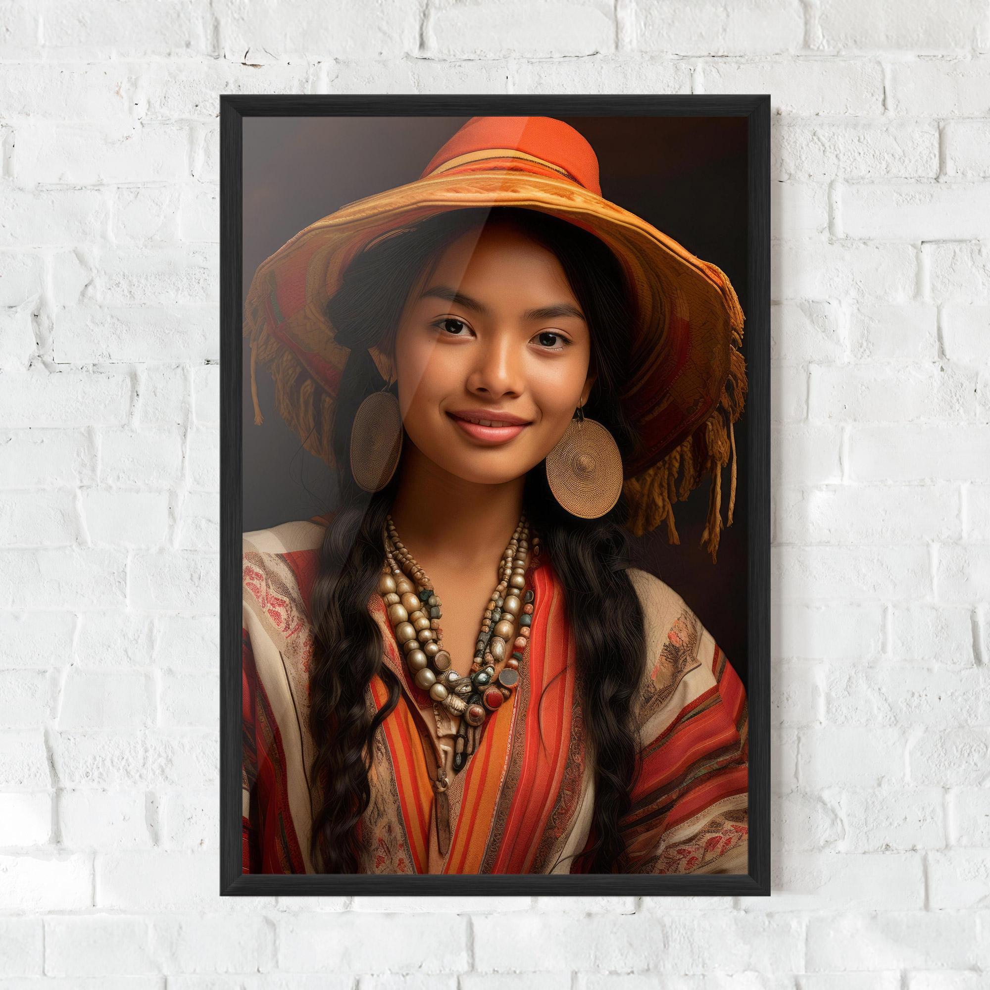 Gerahmte Poster Colorful Earrings And Hat mockup 0