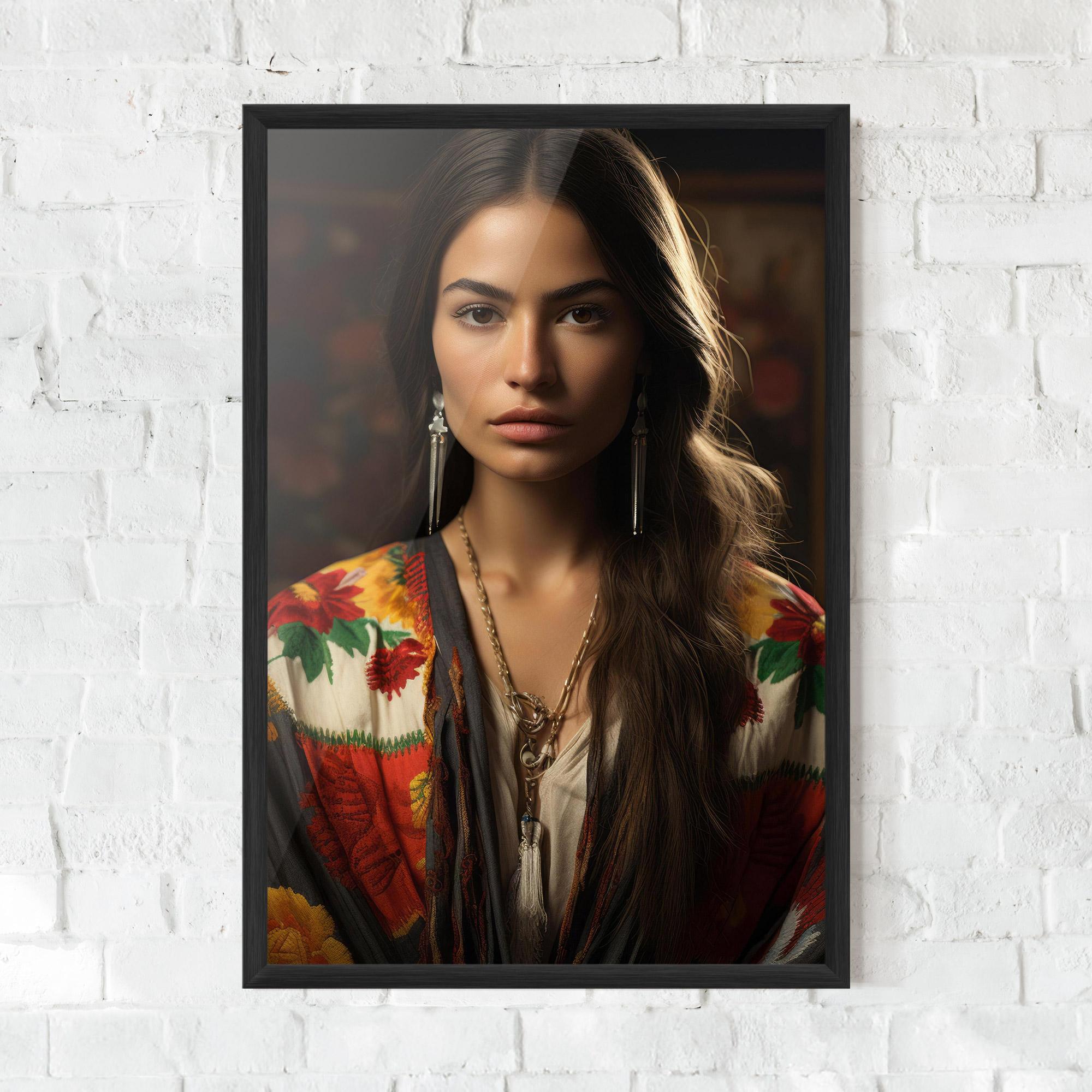 Gerahmte Poster Colorful Shawl mockup 0