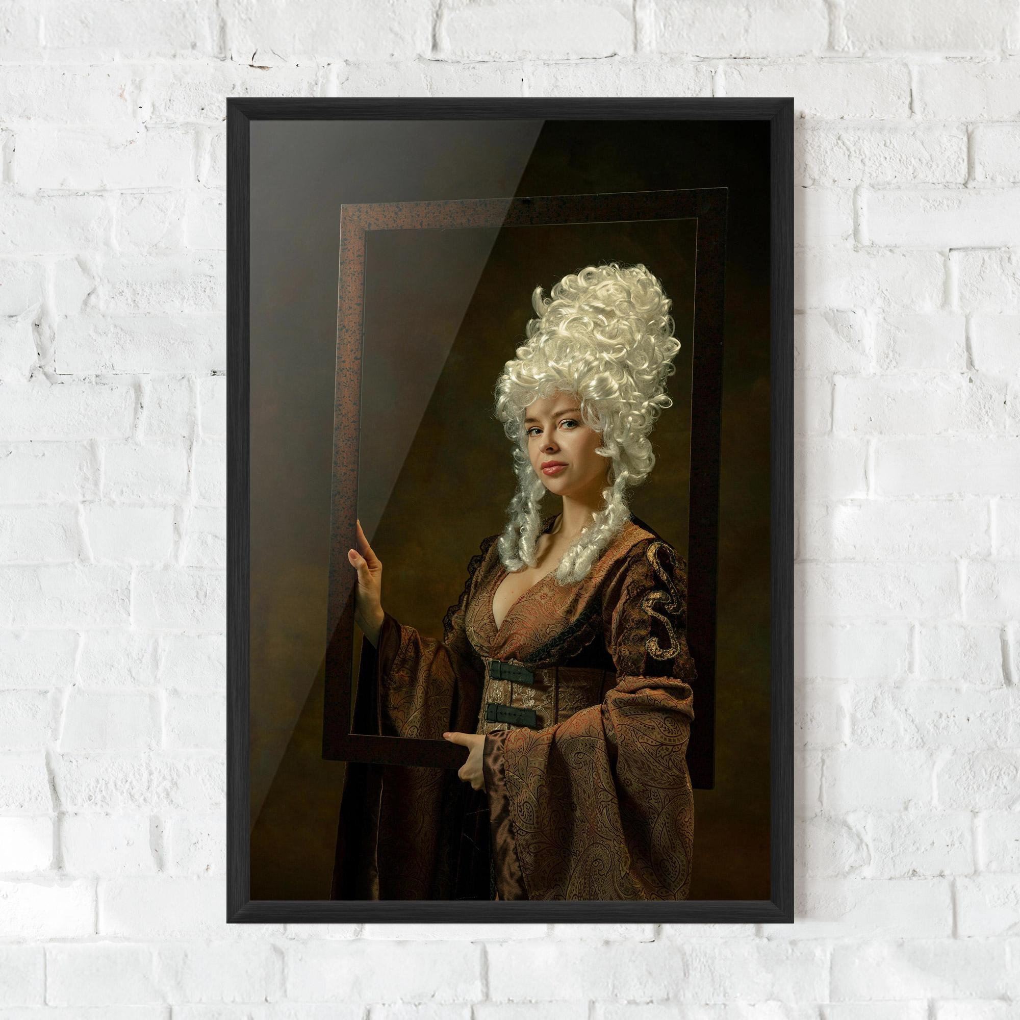 Gerahmte Poster Medieval Young Woman mockup 0