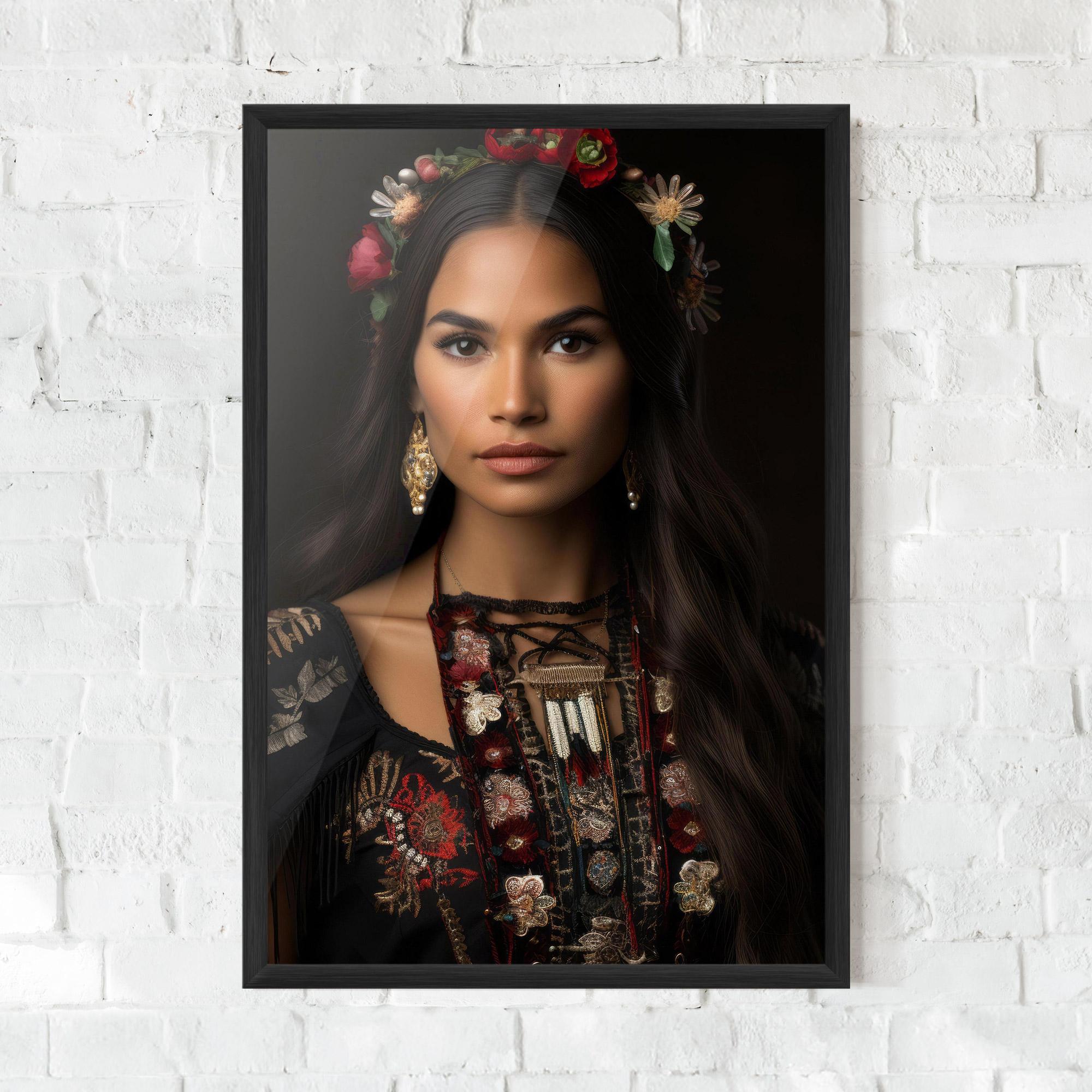 Gerahmte Poster Native American Long Hair mockup 0