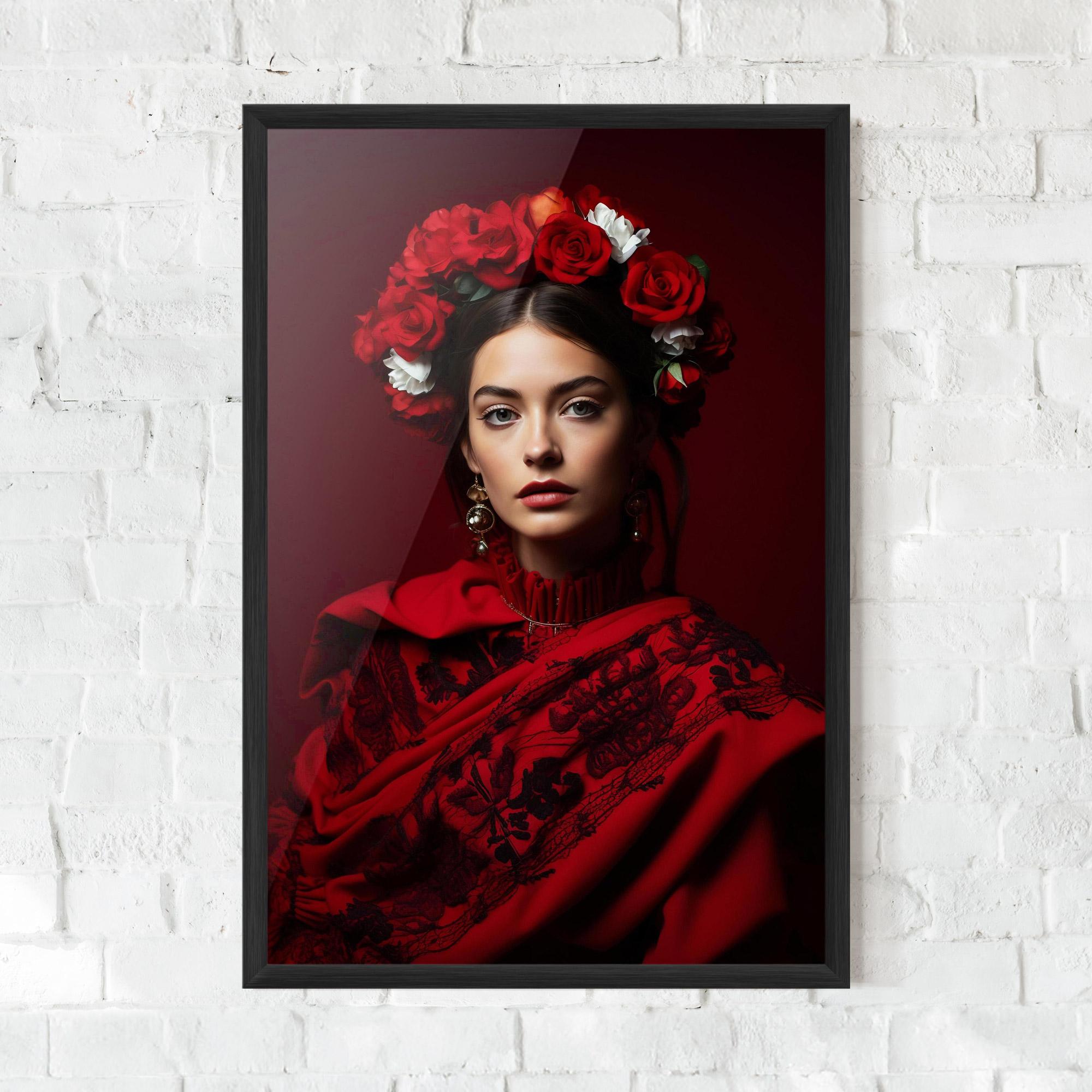 Gerahmte Poster Posing With Roses mockup 0