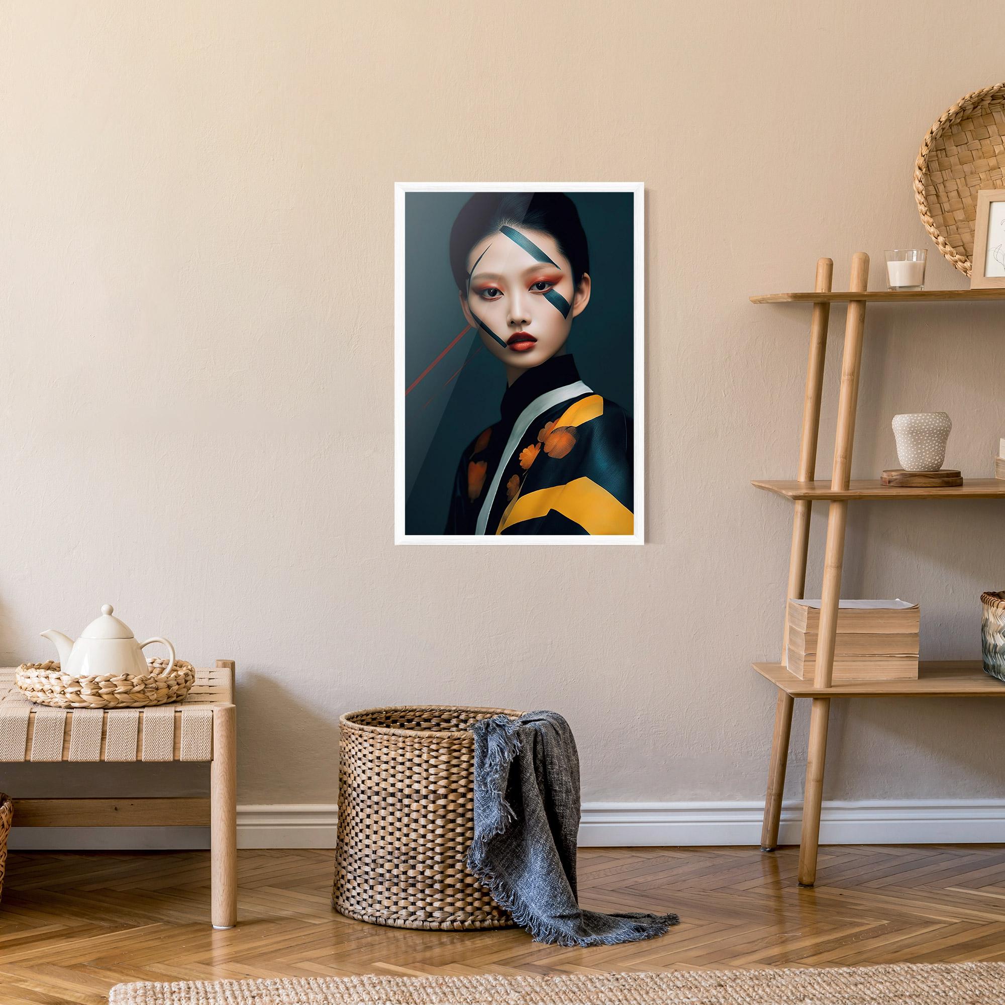 Gerahmte Poster Asian Painted Woman mockup 9