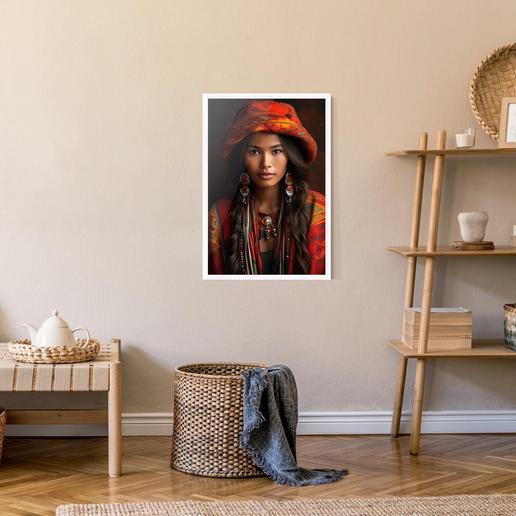 Gerahmte Poster Colorful Hat And Earrings mockup 9