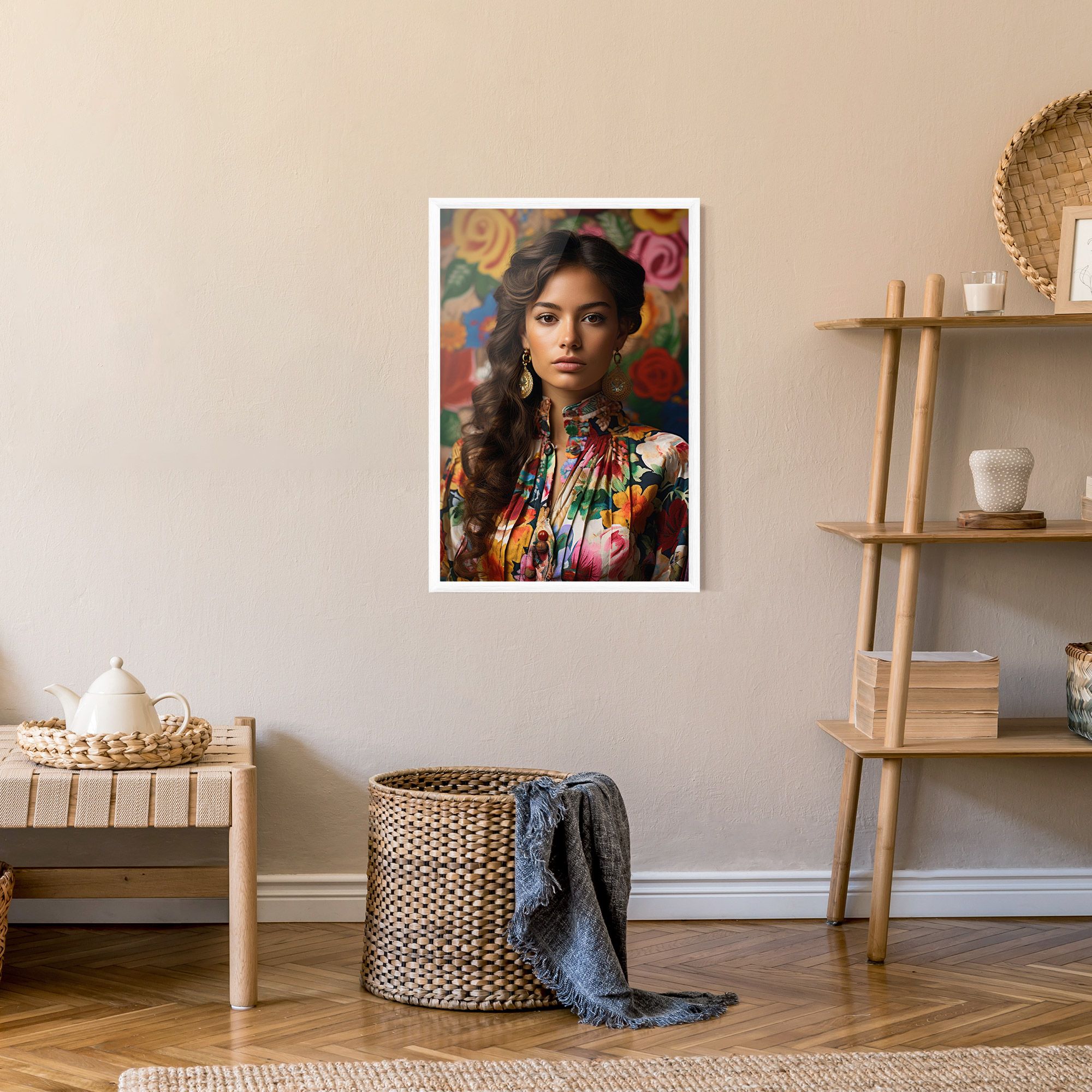 Floral Dress Long Hair mockup 9