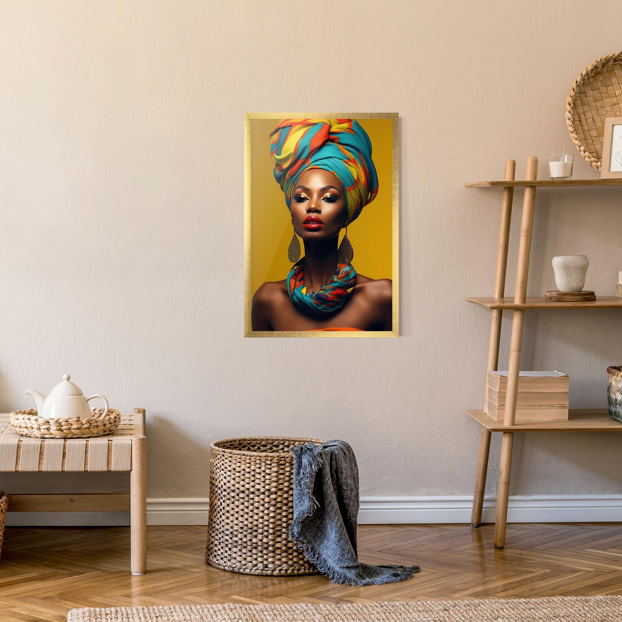 Gerahmte Poster African Yellow Portrait mockup 9