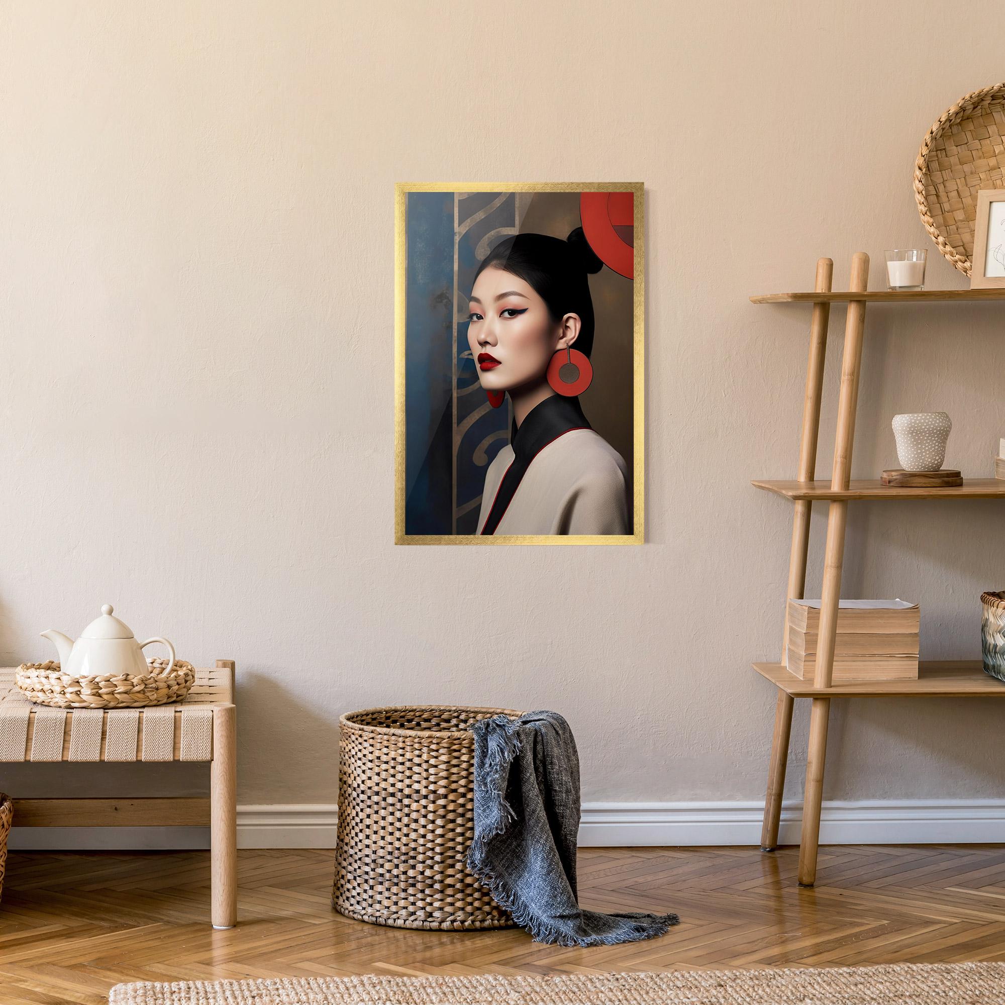 Gerahmte Poster Asian Big Earrings mockup 9
