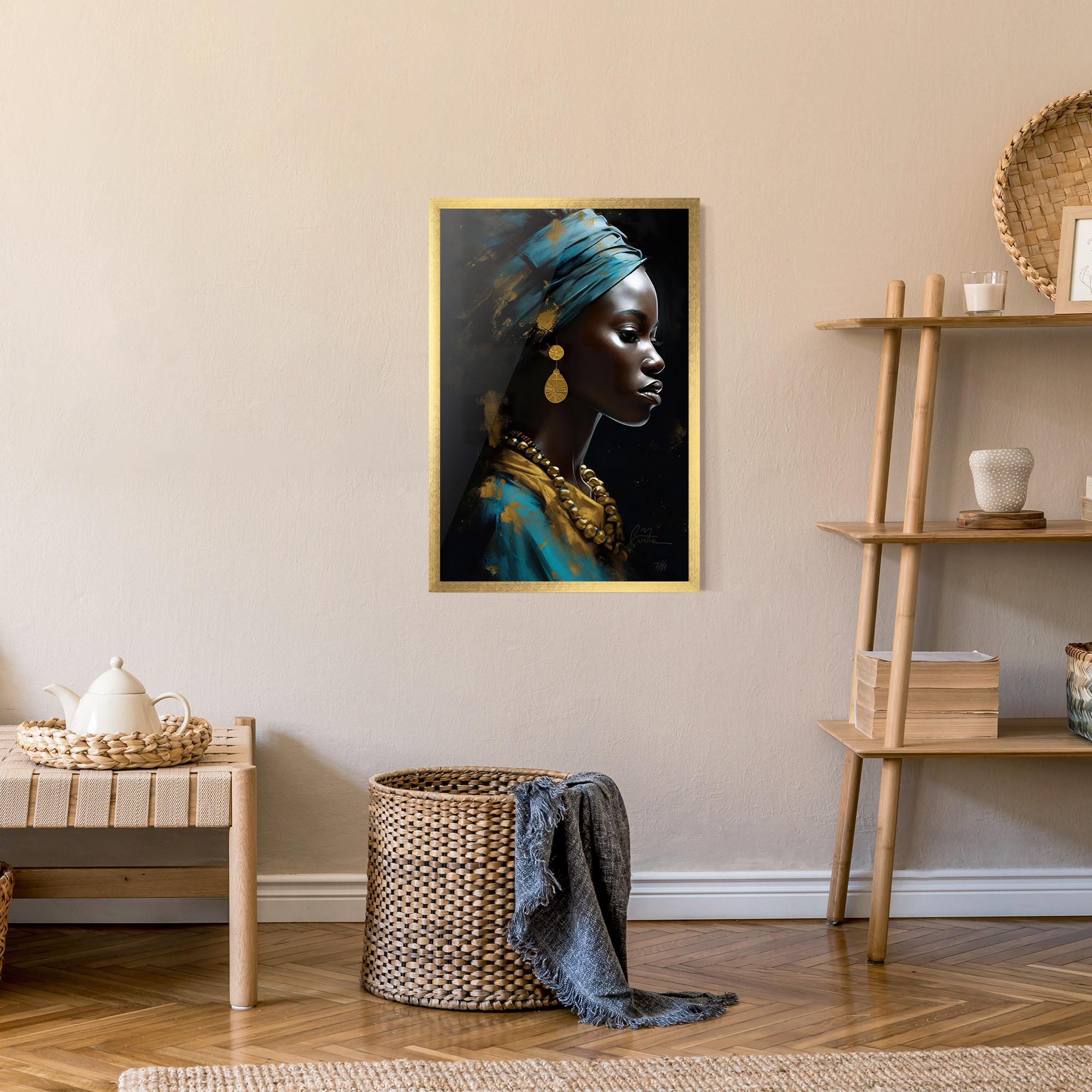 Gerahmte Poster Blue Turban mockup 9