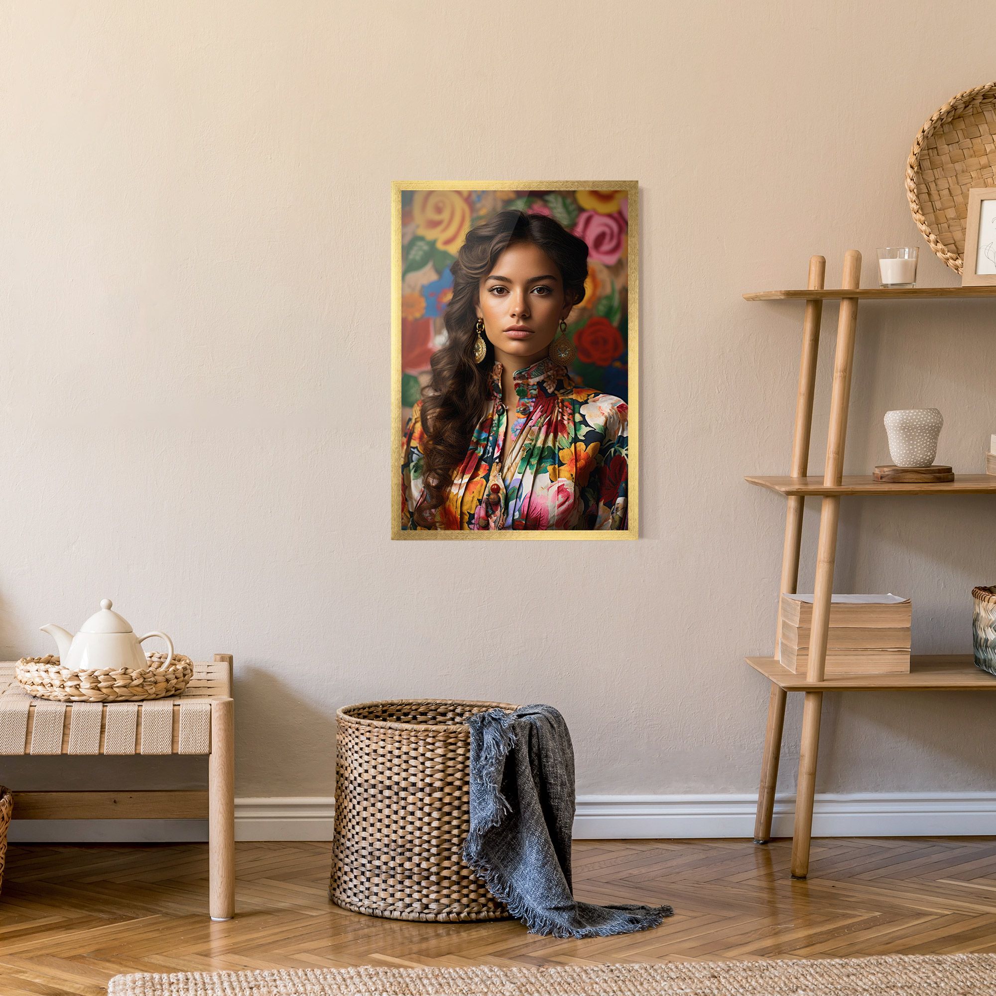 Floral Dress Long Hair mockup 9