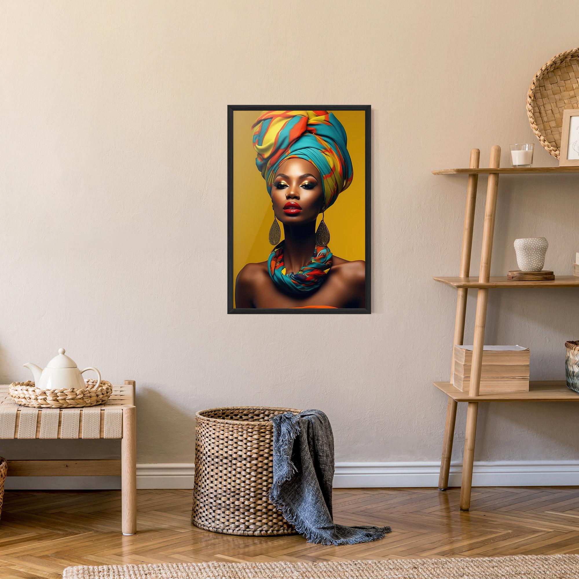 Gerahmte Poster African Yellow Portrait mockup 9