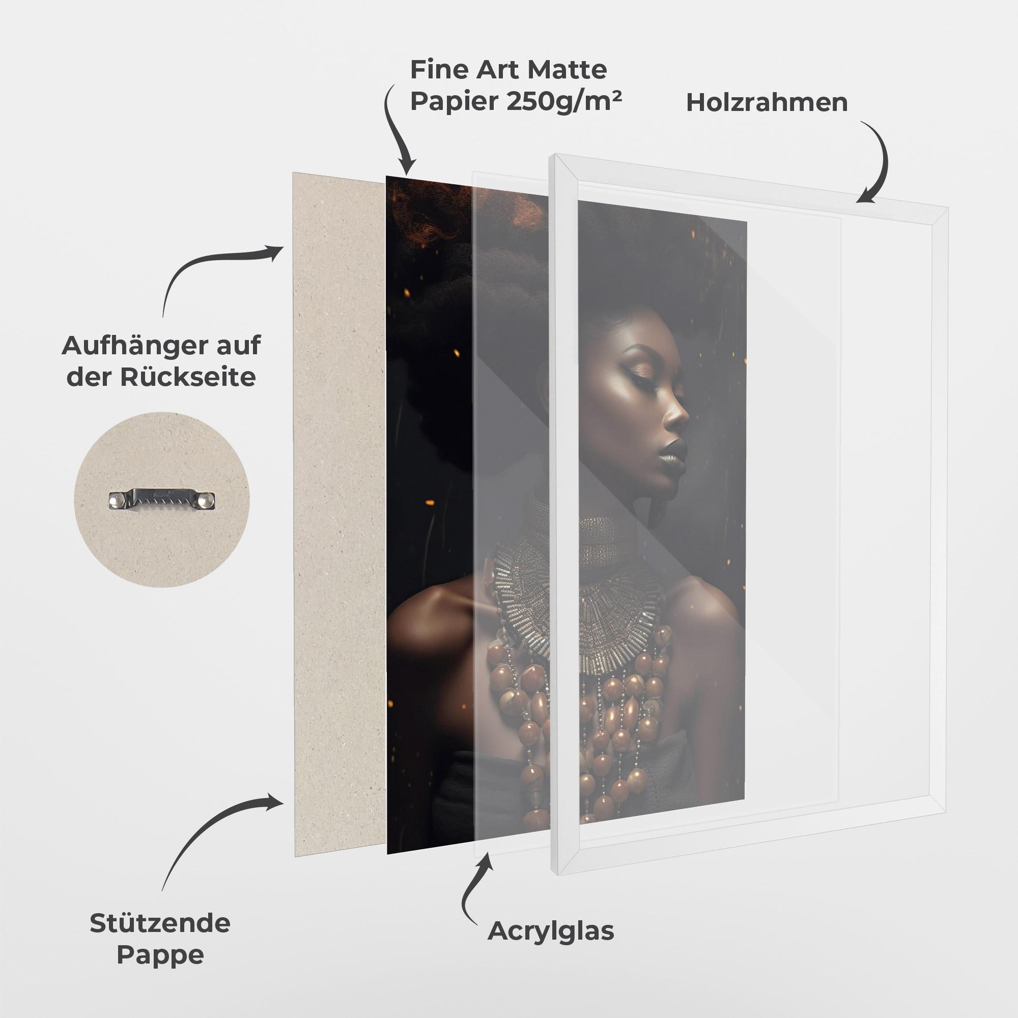 Gerahmte Poster African Orange Necklace mockup 1